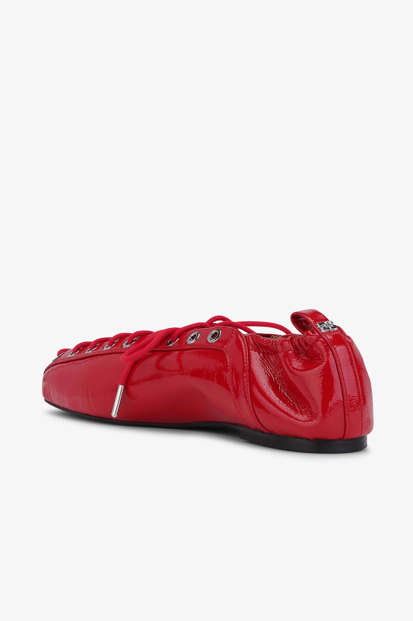 RED LACE-UP BALLERINAS - 3