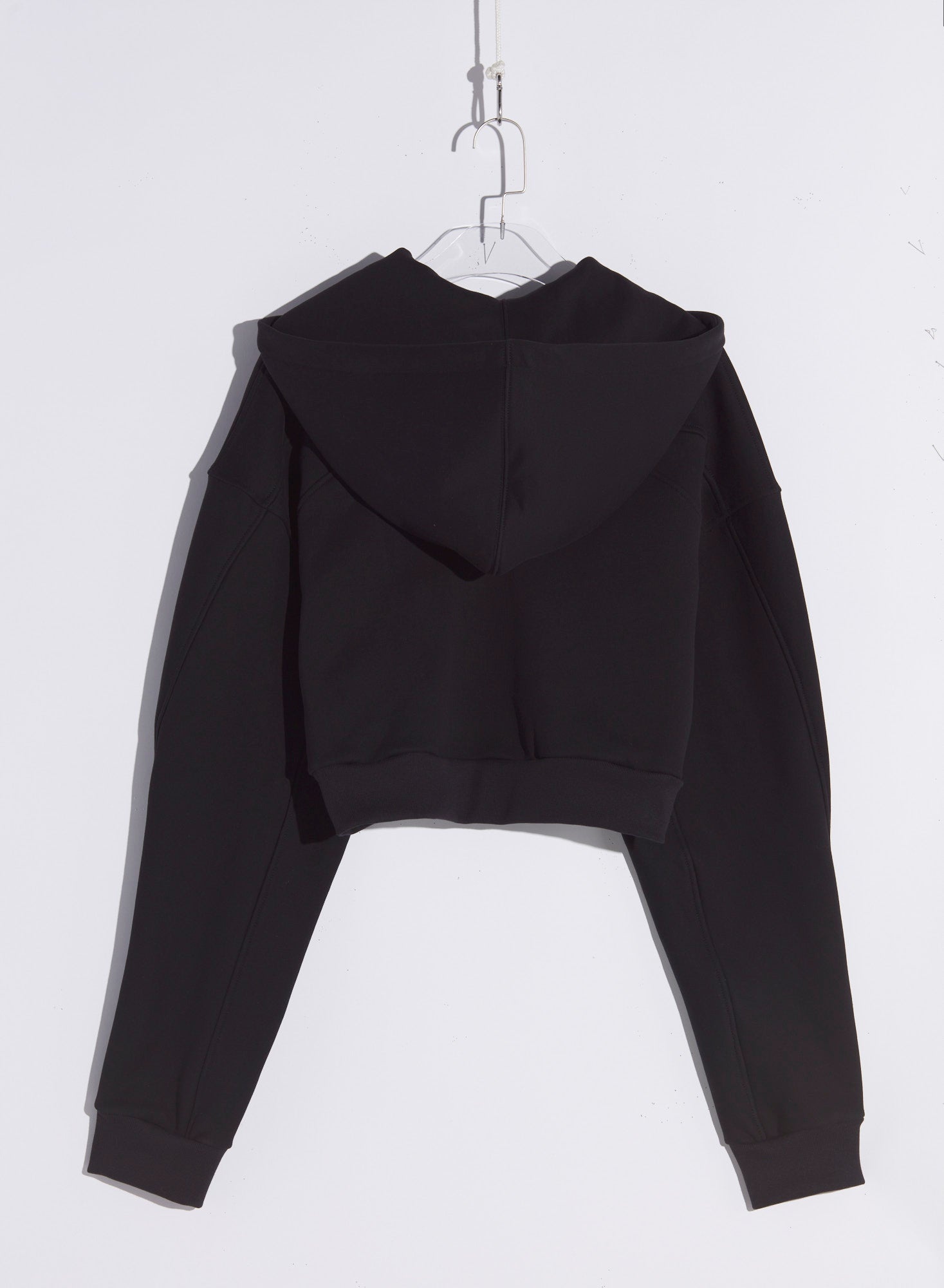 black spiral cropped hoodie - 2