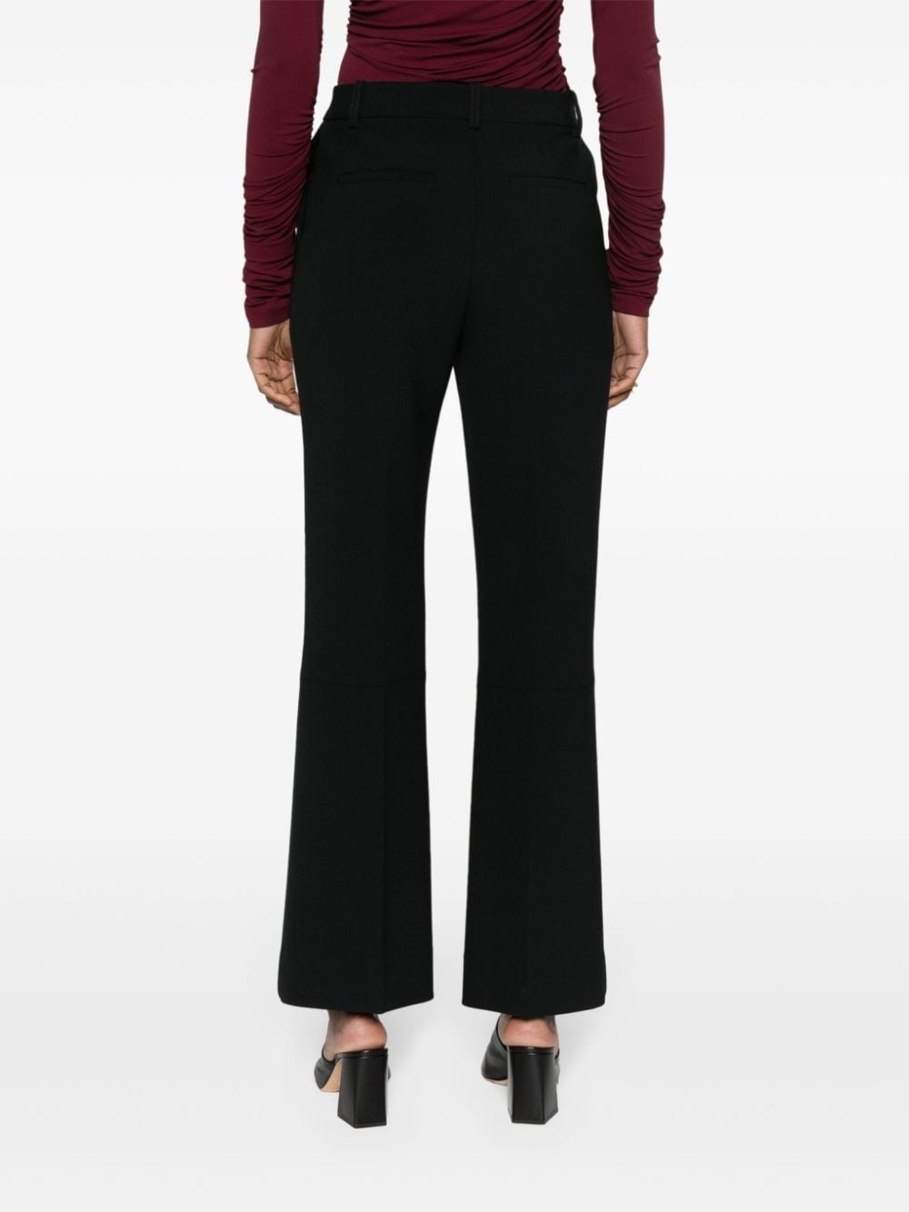 raised-seam flared trousers - 4
