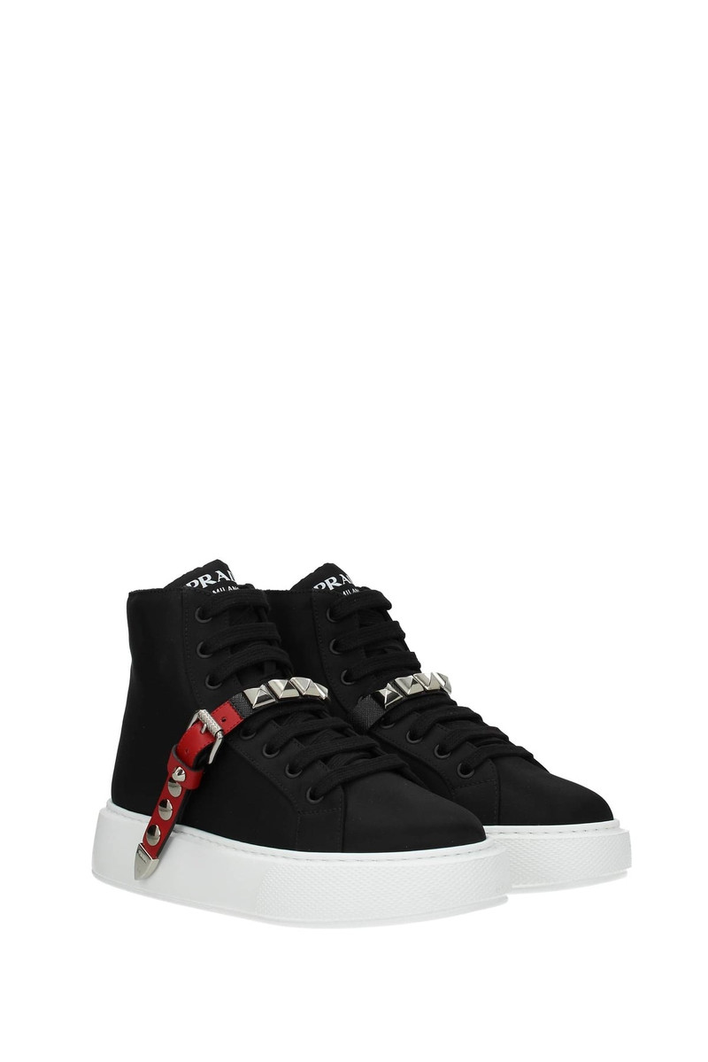 Prada Sneakers Nylon Black Red outlook