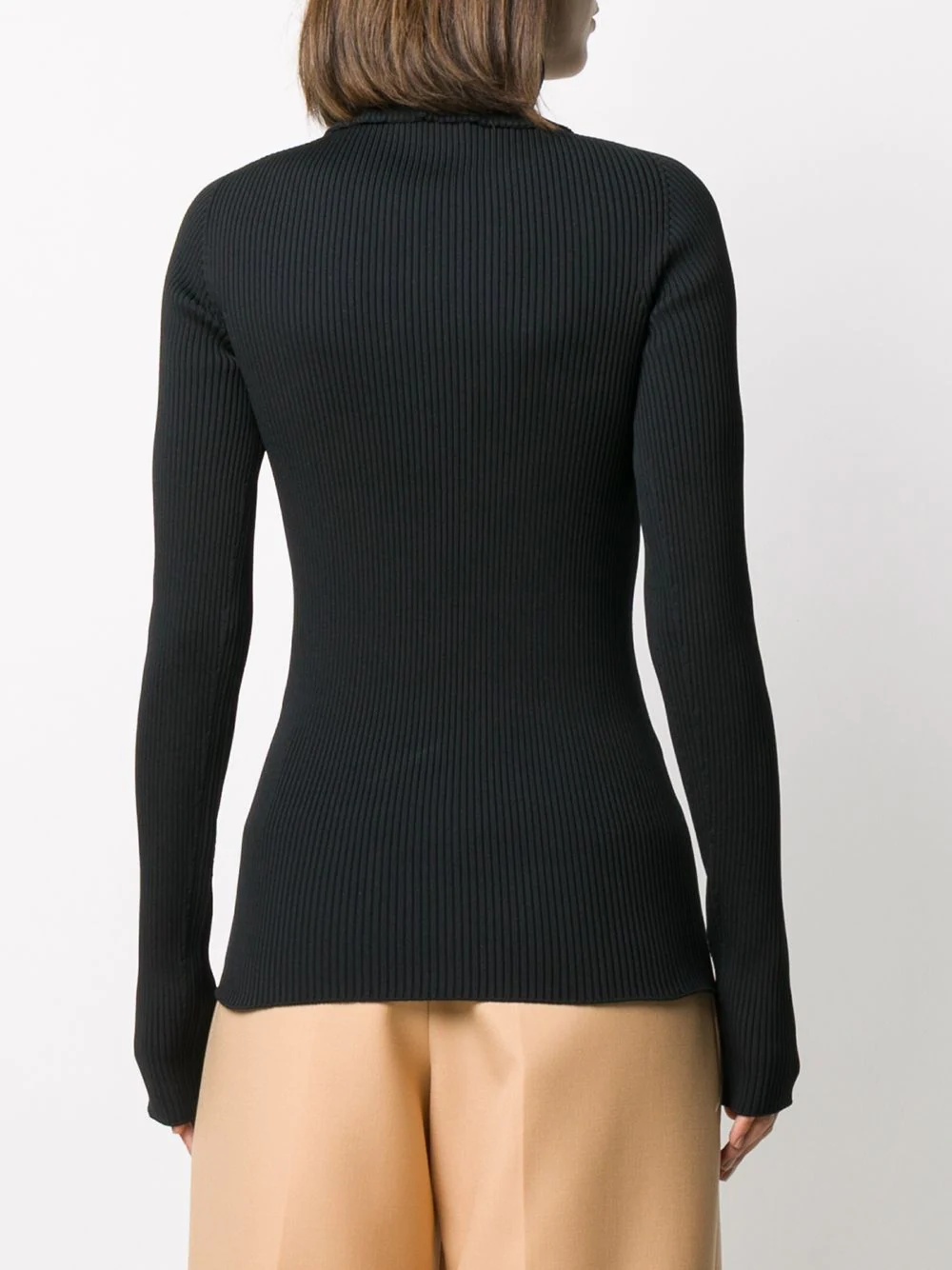 ribbed roll neck jumper - 4