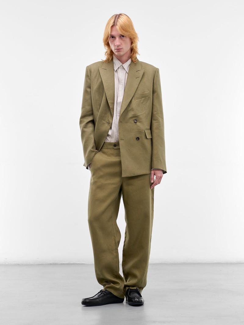 BODE Lightweight Linen Double-Breasted Blazer outlook