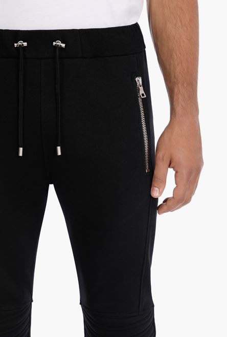 Black cotton sweatpants with embossed Balmain Paris logo - 6
