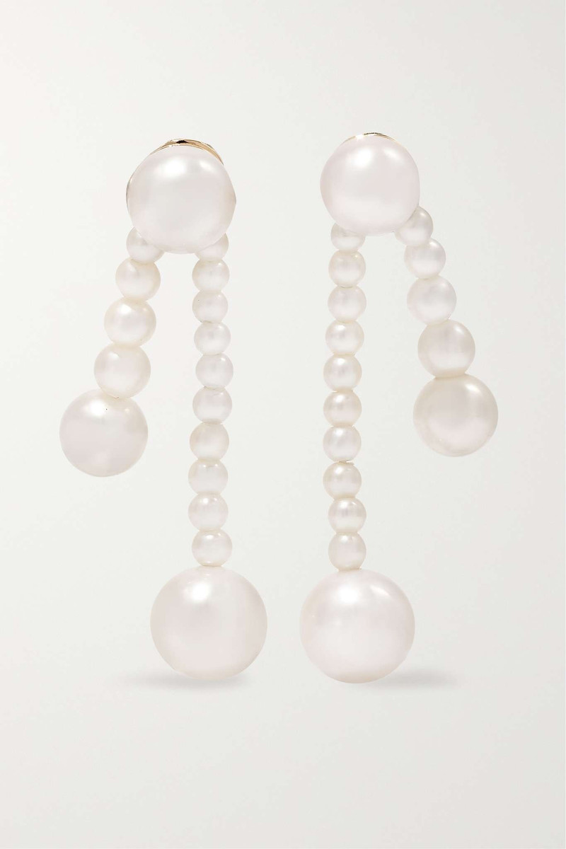 Ruban de Perle 14-karat gold pearl earrings - 1