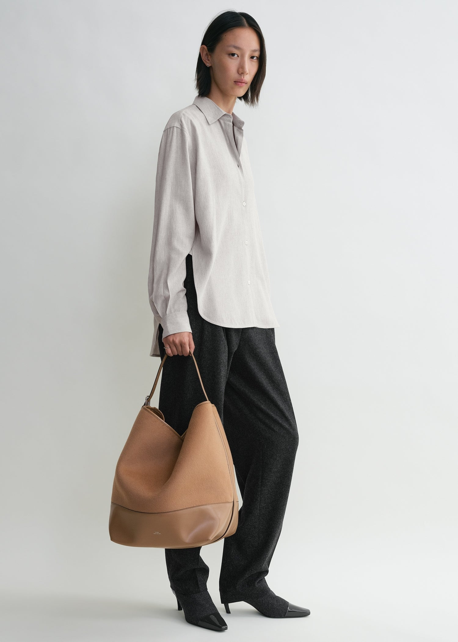 Belted doublé tote camel - 3