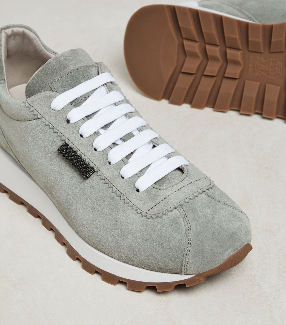 Brunello Cucinelli Suede Sneakers | harrods | REVERSIBLE