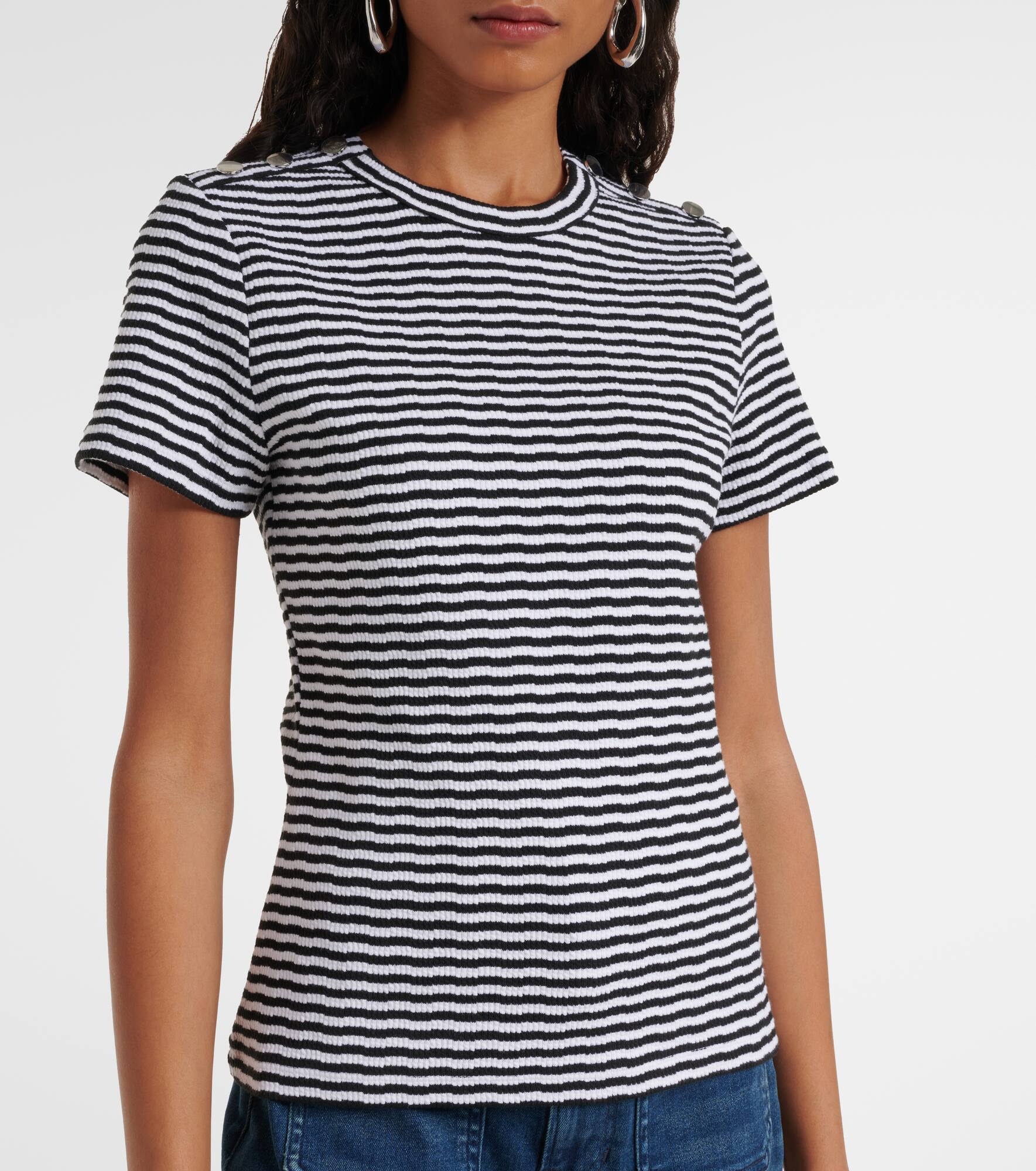 Draya striped cotton-blend T-shirt - 4