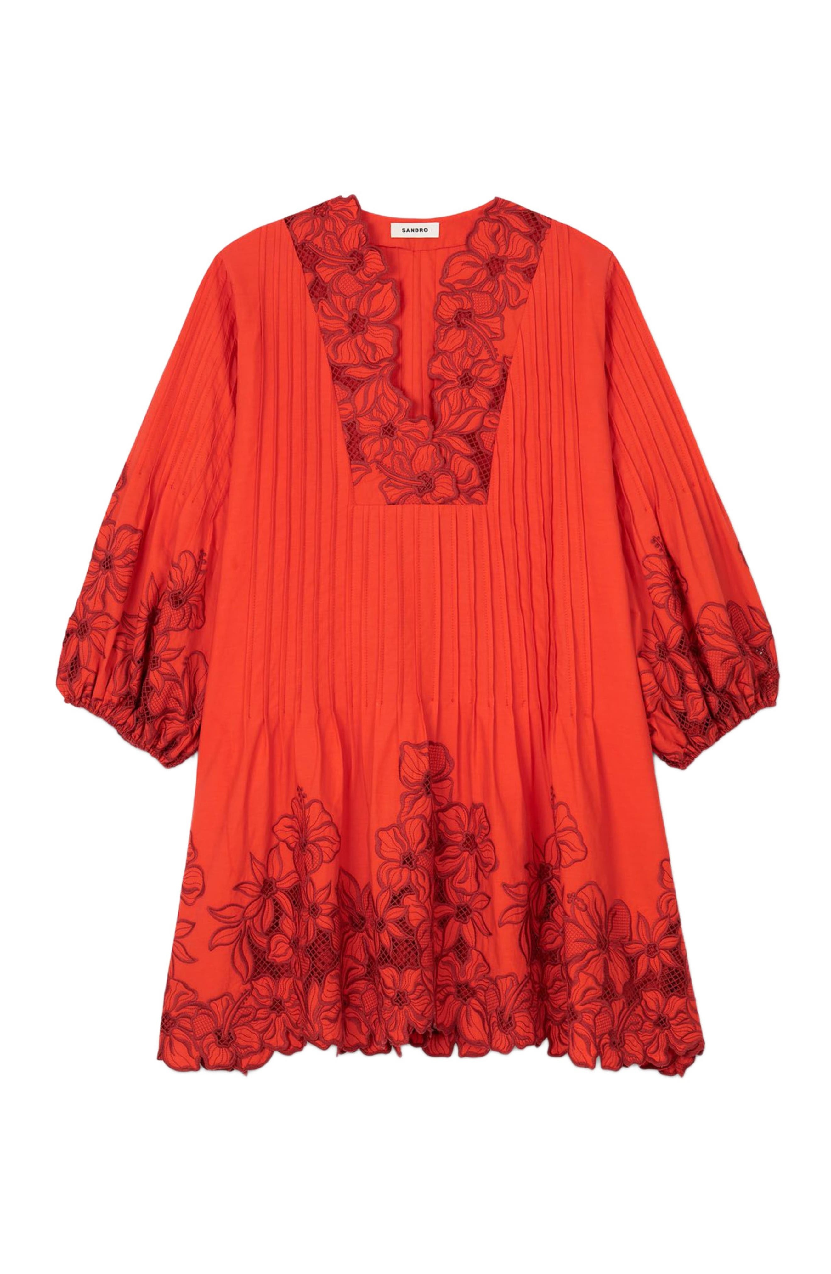 SANDRO Short dress with floral details in Red at Nordstrom - 6
