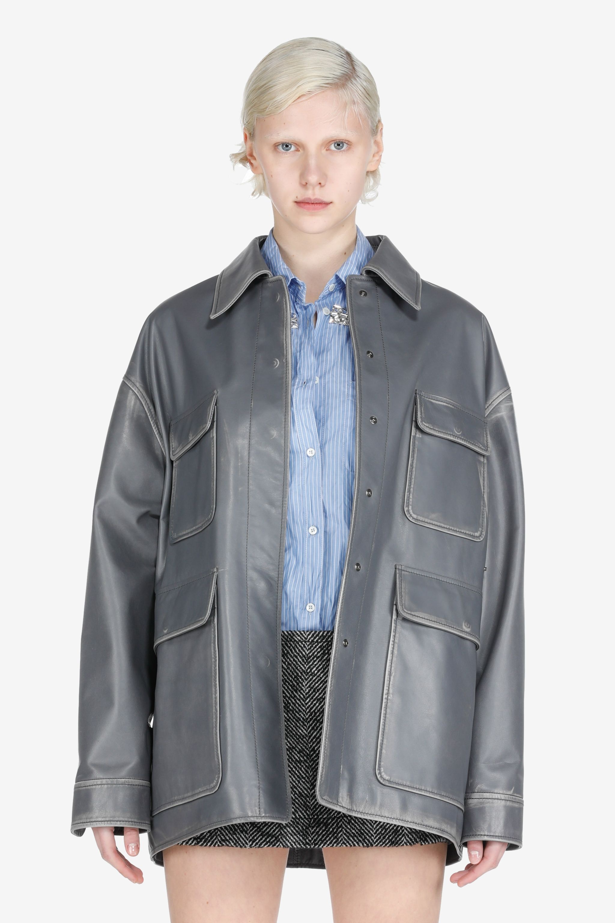 OVERSIZED LEATHER JACKET - 1