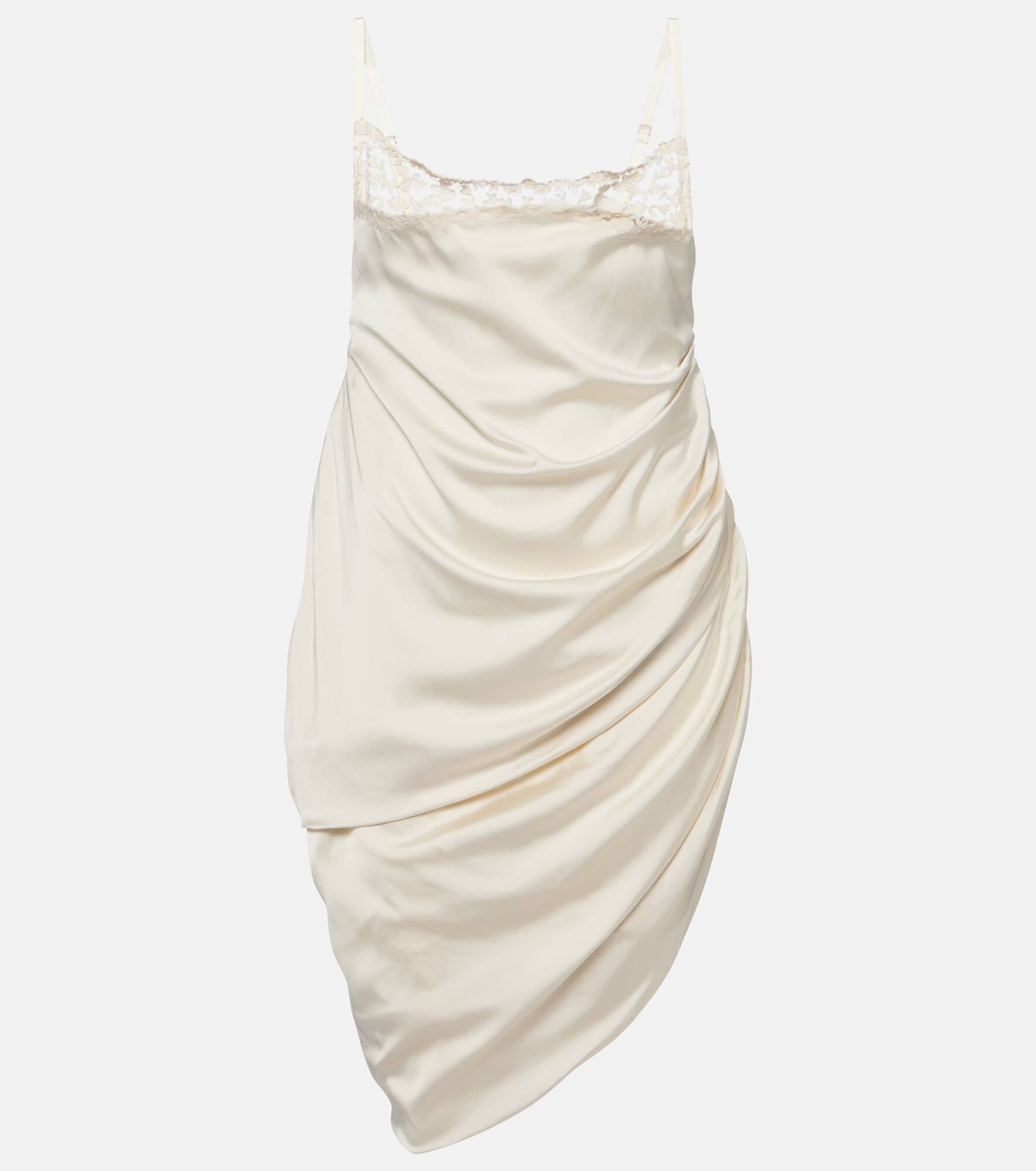 La Saudade Brodée satin slip dress - 1