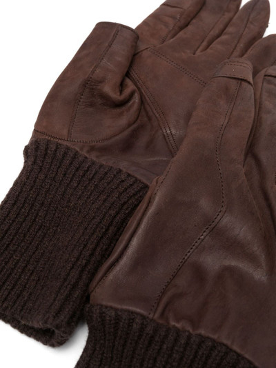 Rick Owens ribbed leather gloves outlook