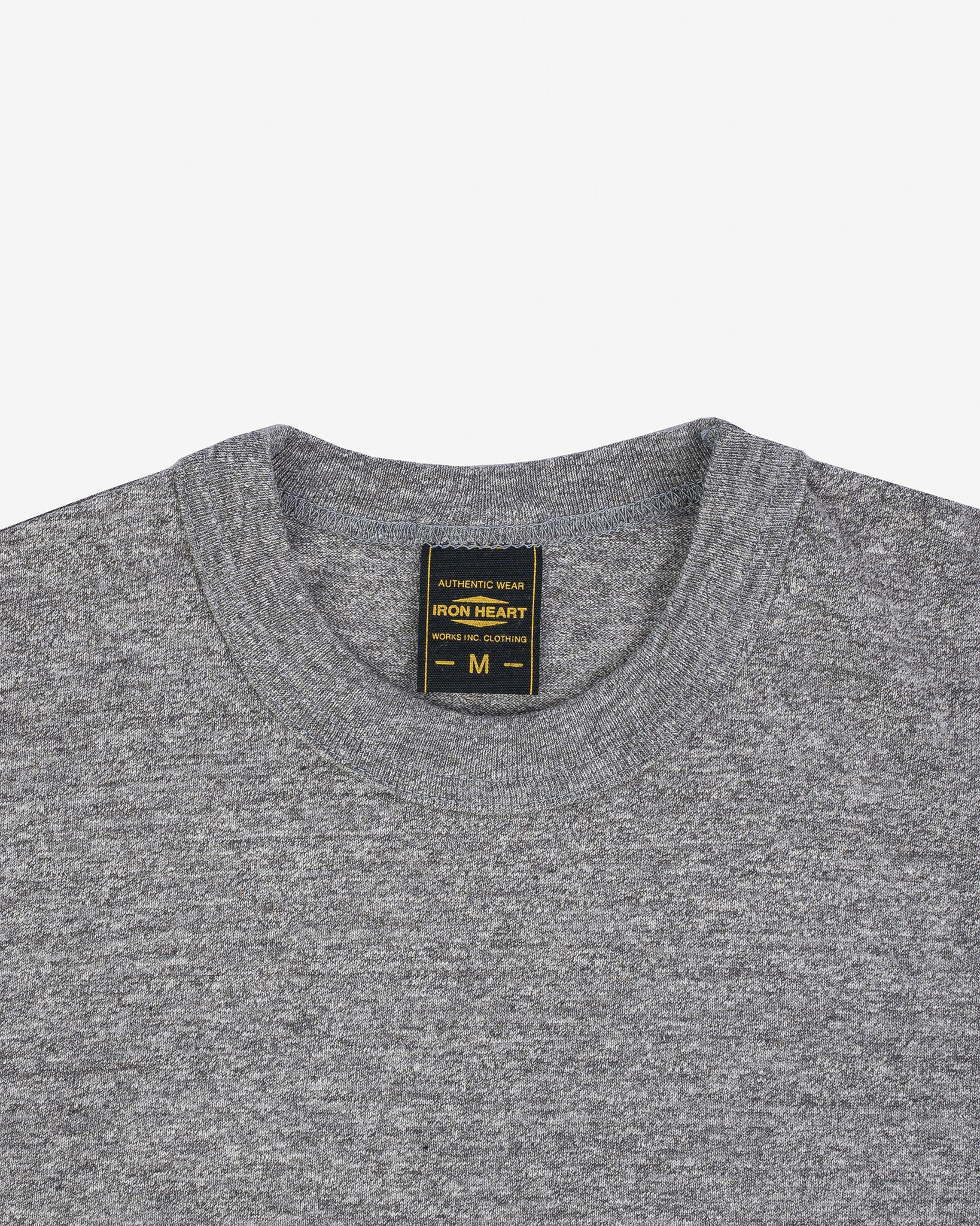 IHT-1610L-LGR 6.5oz Loopwheel Crew Neck T-Shirt with longer body - Light Grey - 5