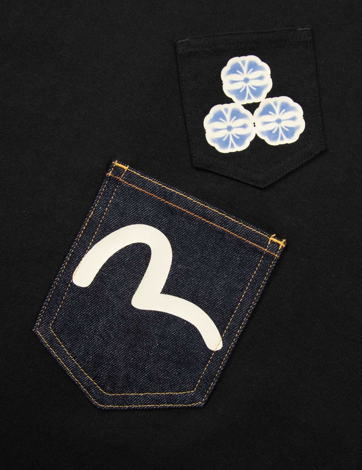 SEAGULL-PRINT DENIM POCKET RELAX FIT T-SHIRT - 10