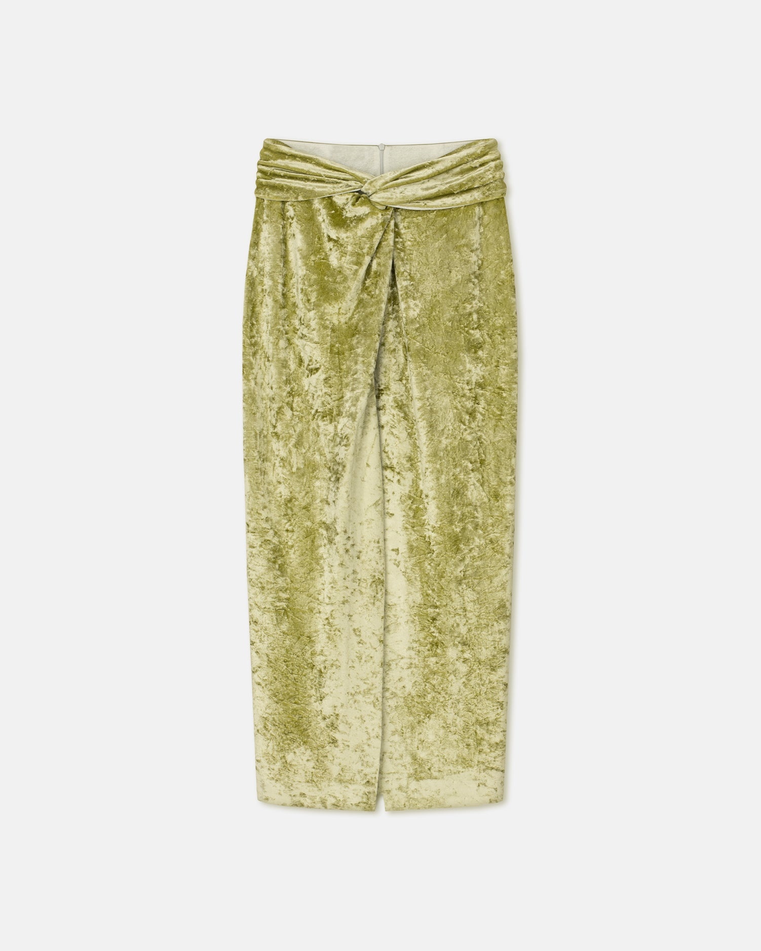 Twist-Front Crushed Velvet Skirt - 1