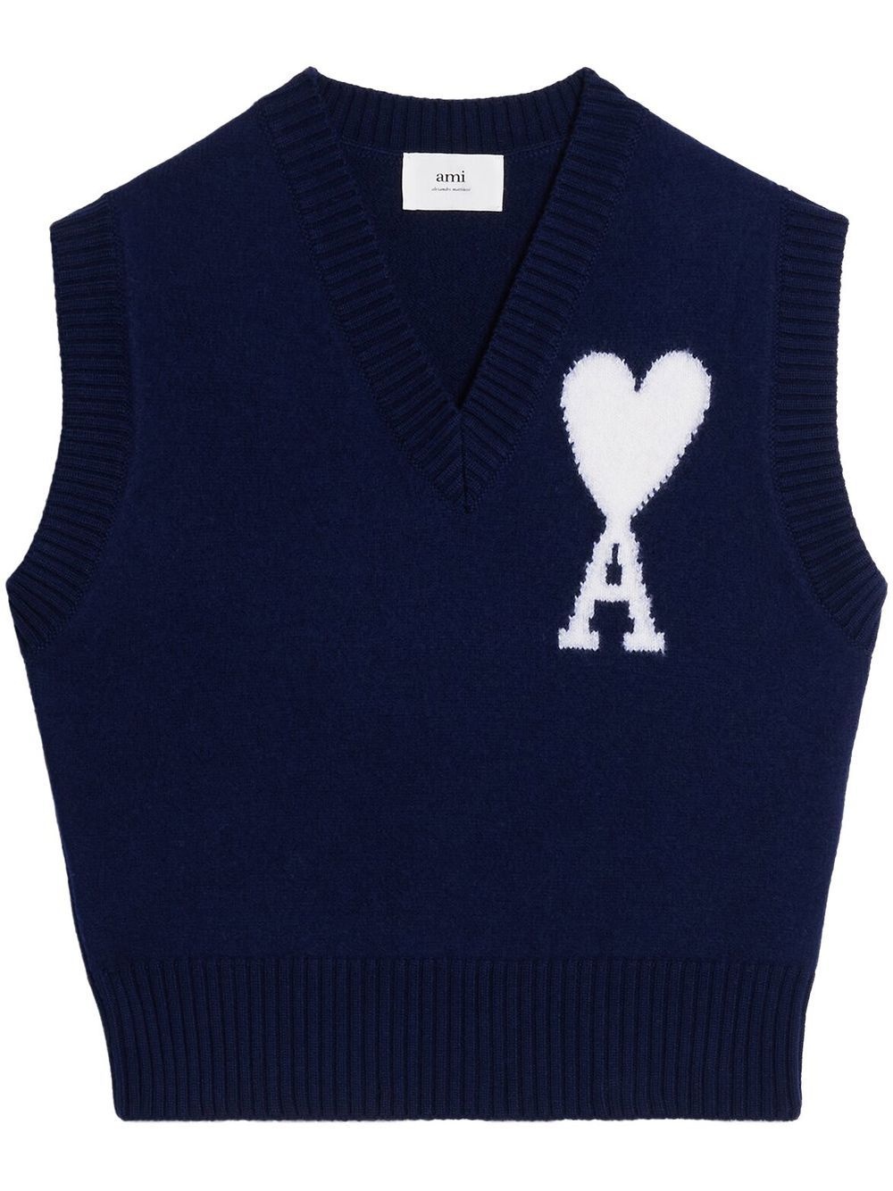 logo-intarsia knit vest - 1