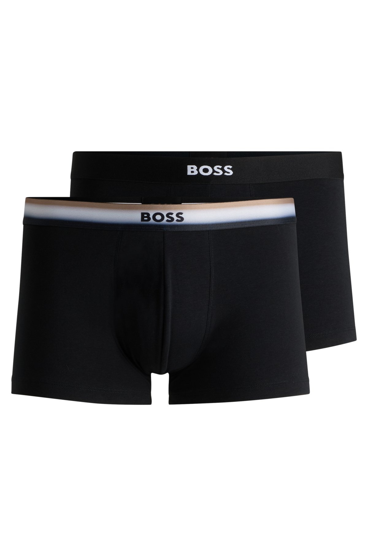 TWO-PACK OF STRETCH-COTTON TRUNKS WITH LOGO WAISTBANDS - 1