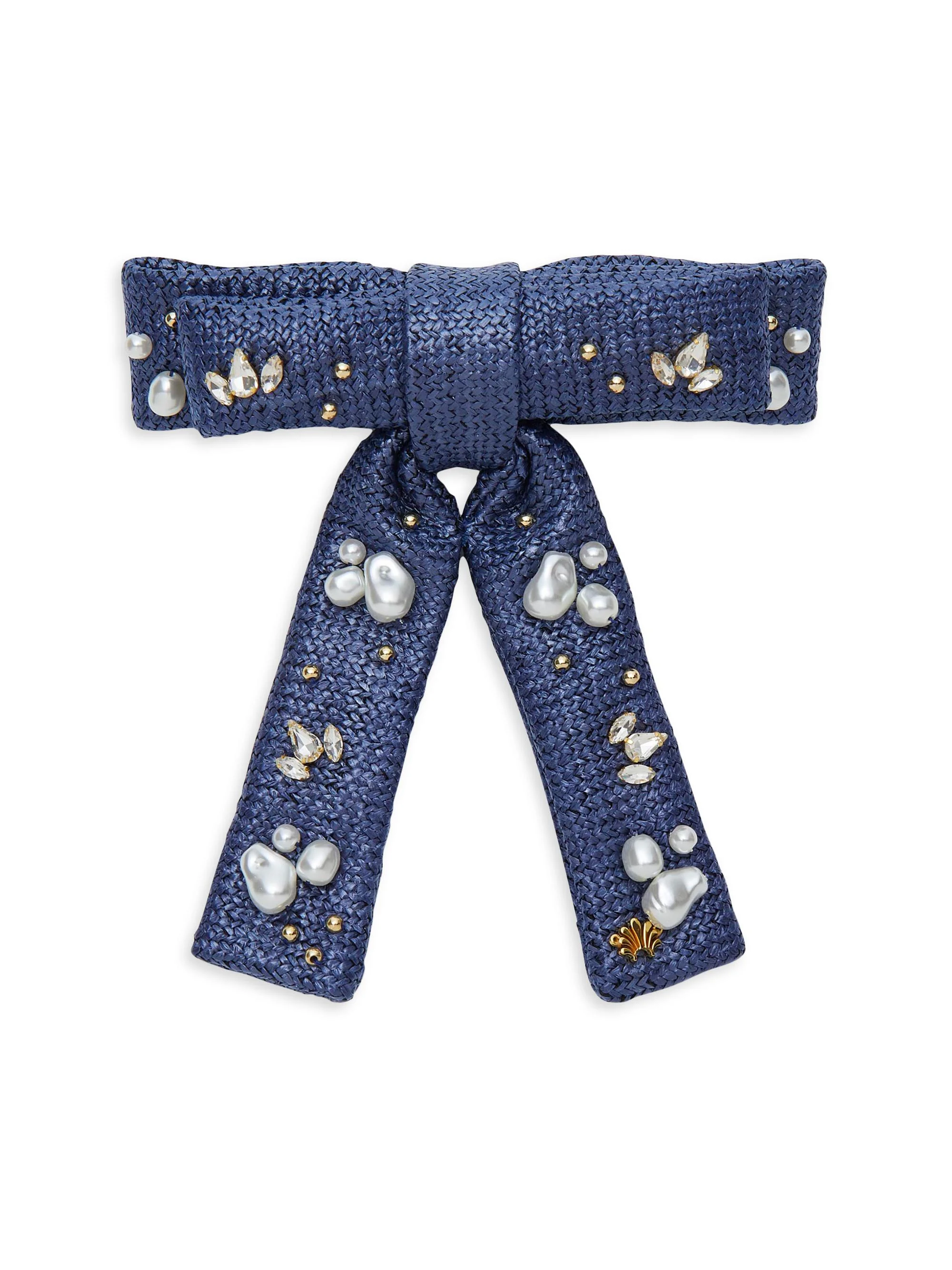 Women's Antoinette Oasis Embellished Bow Barrette - Azure - 1