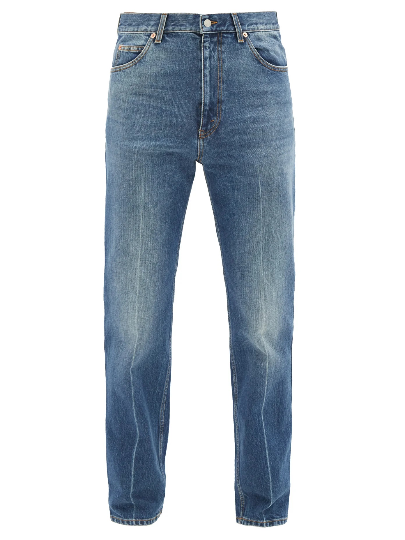 Stonewashed straight-leg jeans - 1