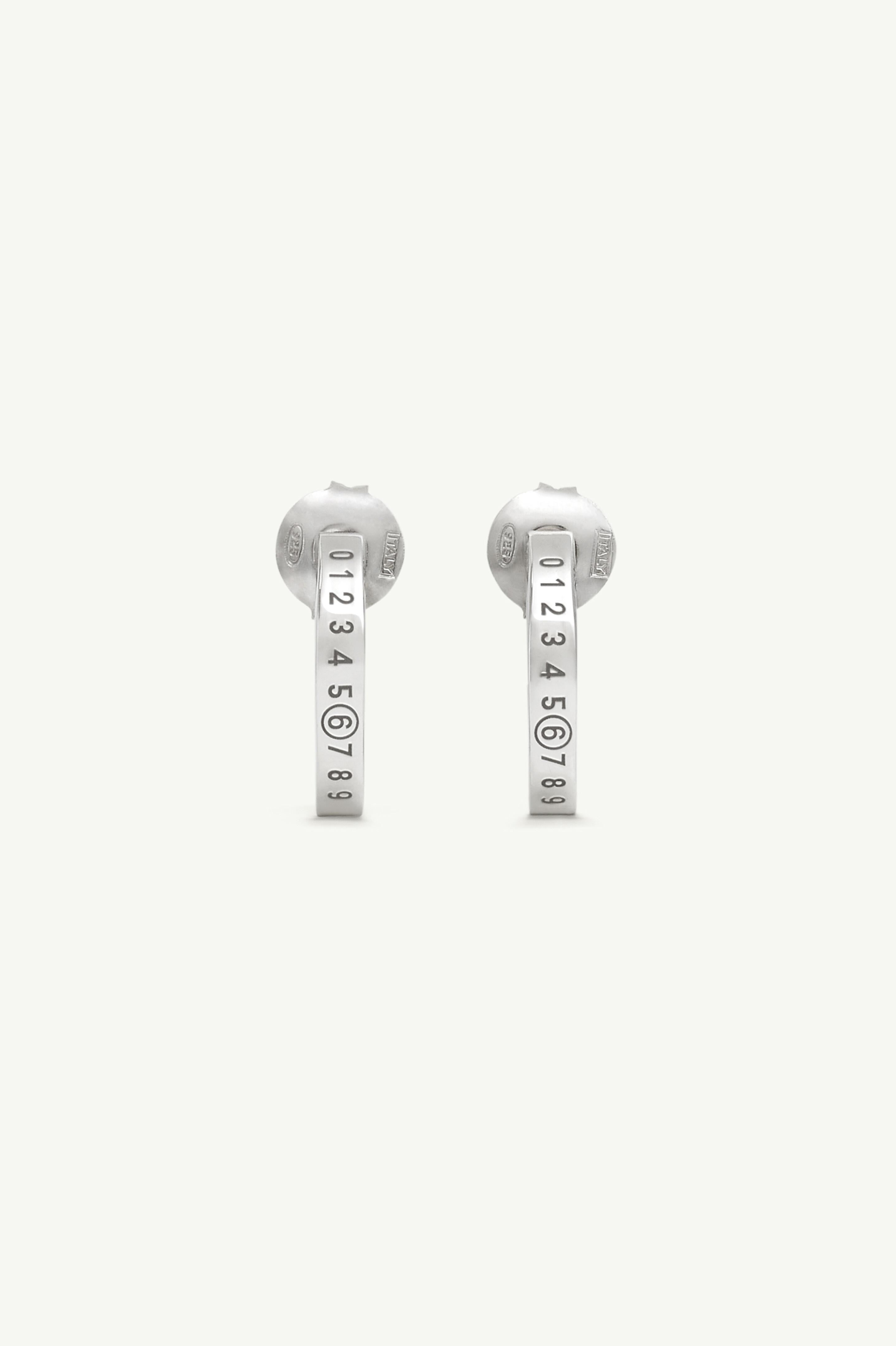 Numeric Minimal Signature Hoop Earrings - 1