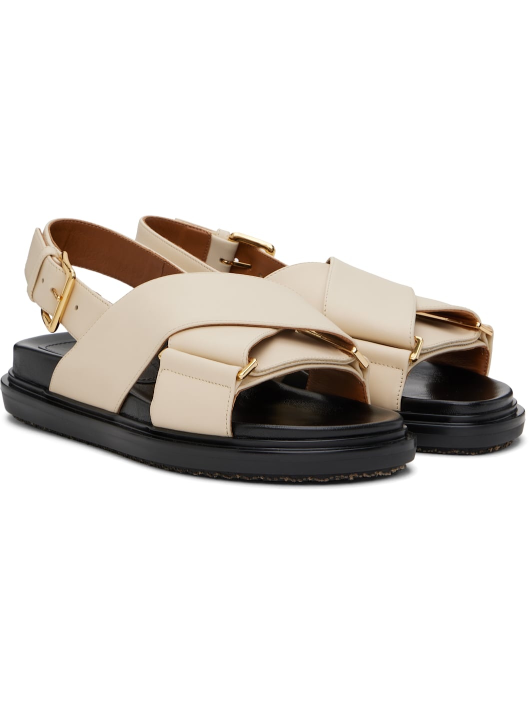 Off-White Leather Fussbett Sandals - 4