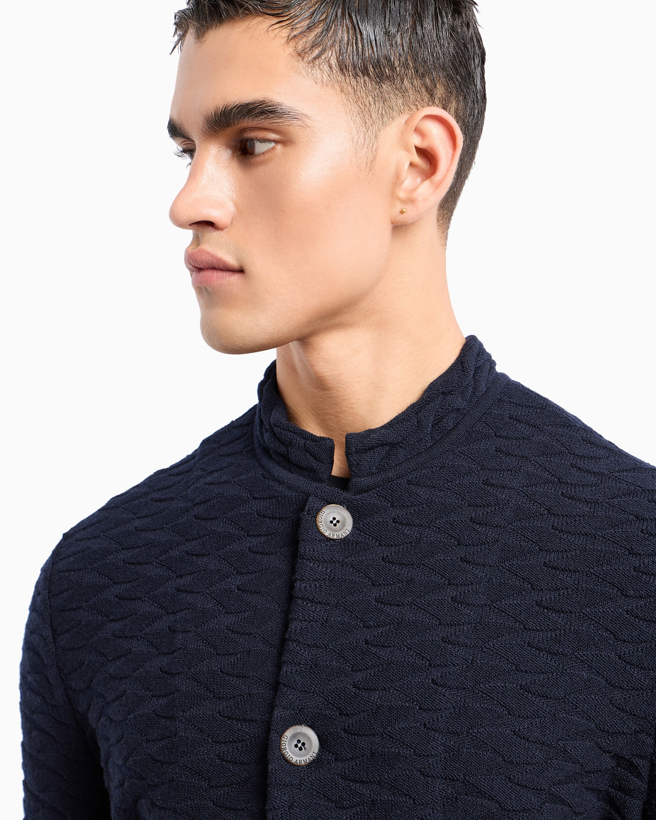 Single-breasted, knit virgin-wool jacket - 5