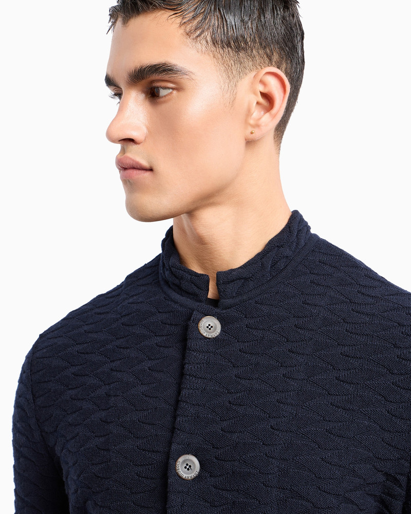 Single-breasted, knit virgin-wool jacket 5
