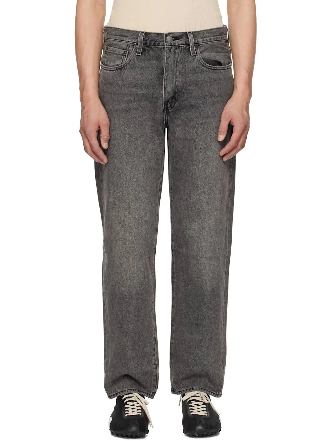 Gray 568 Loose Straight Jeans - 1