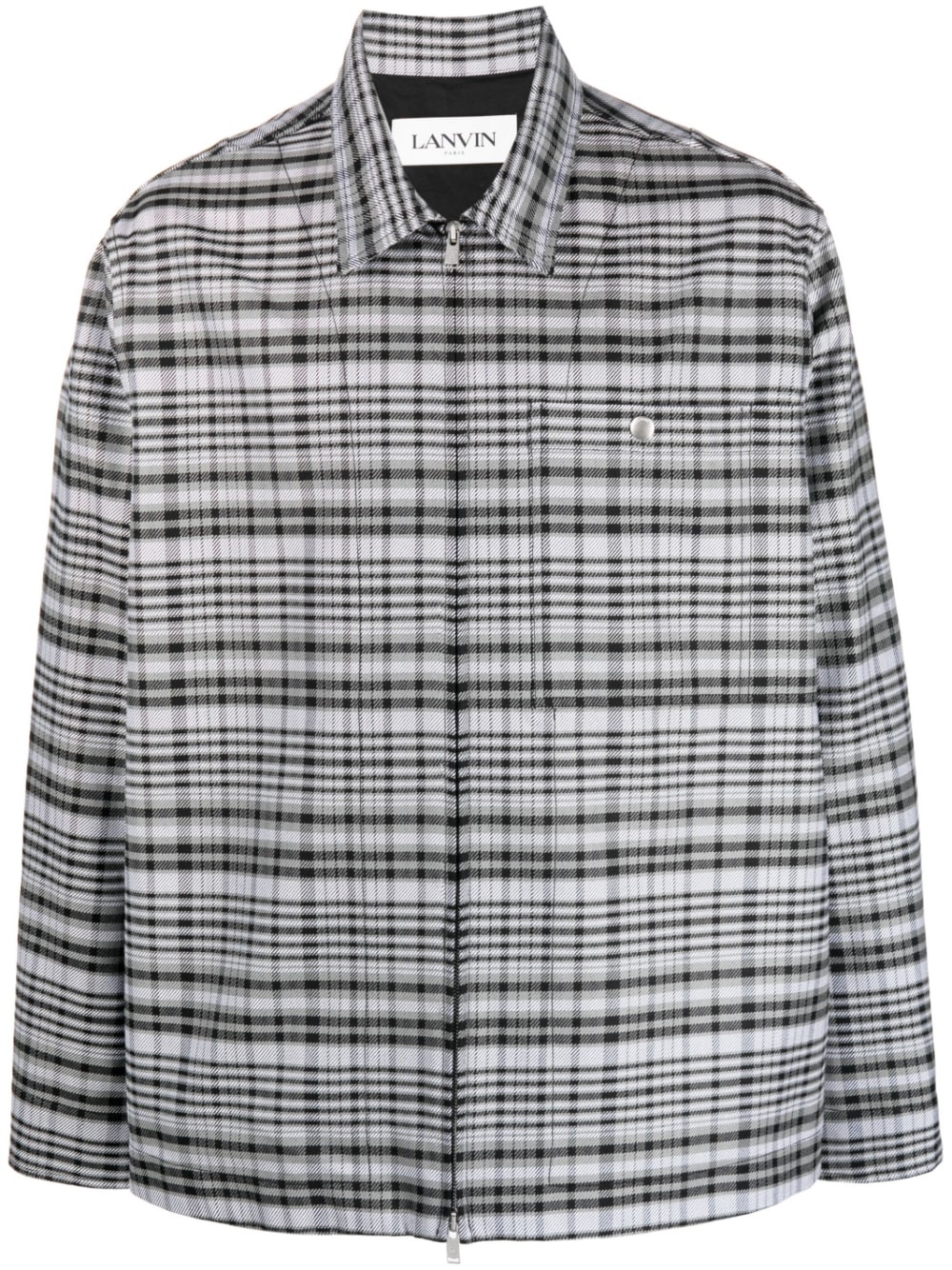 zip-up checked jacket - 1