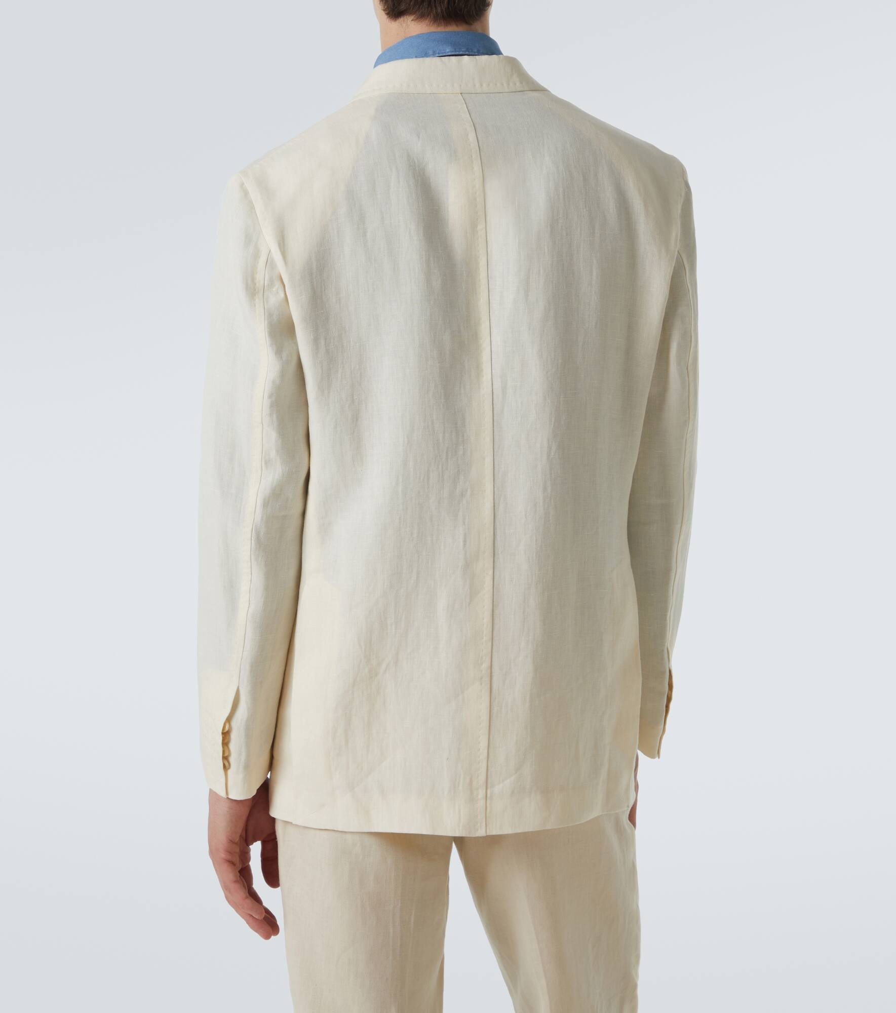 Double-breasted linen blazer - 4