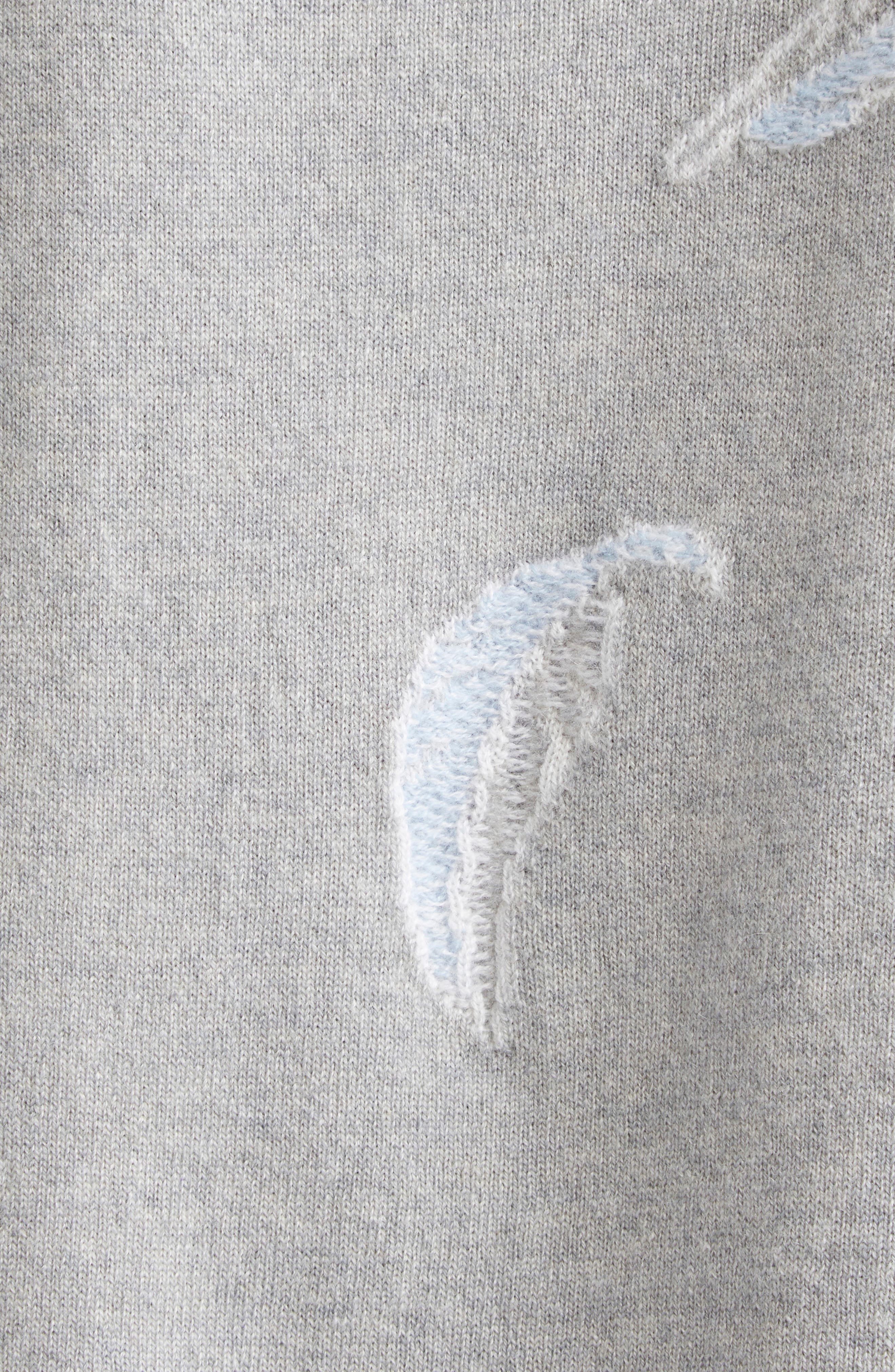 Thom Browne Feather Intarsia Cashmere Cardigan in Pale Grey at Nordstrom - 7