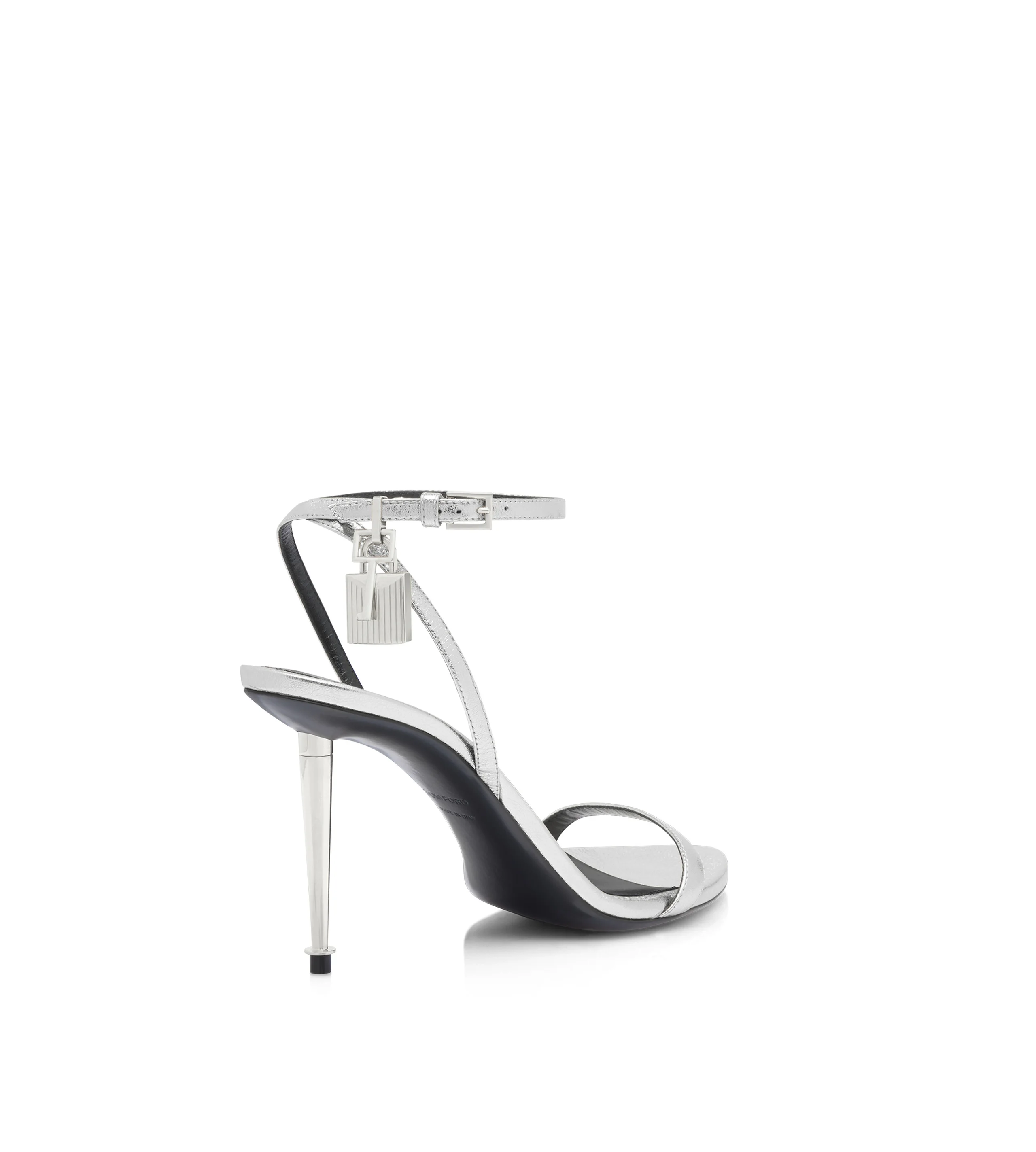 LAMINATED NAPPA LEATHER PADLOCK SANDAL - 1