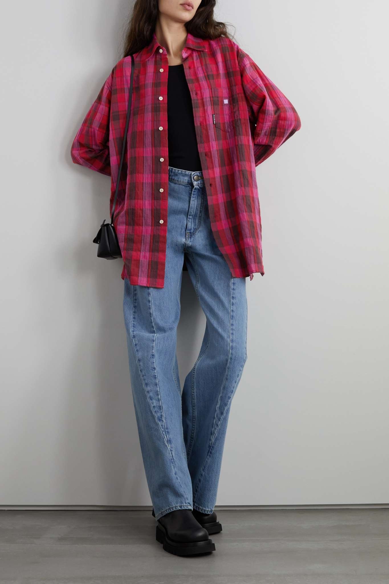 Oversized checked organic cotton-flannel shirt - 2