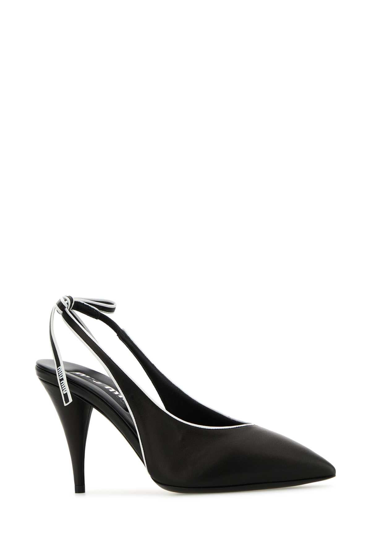 Miu Miu Women Black Leather Pumps - 2