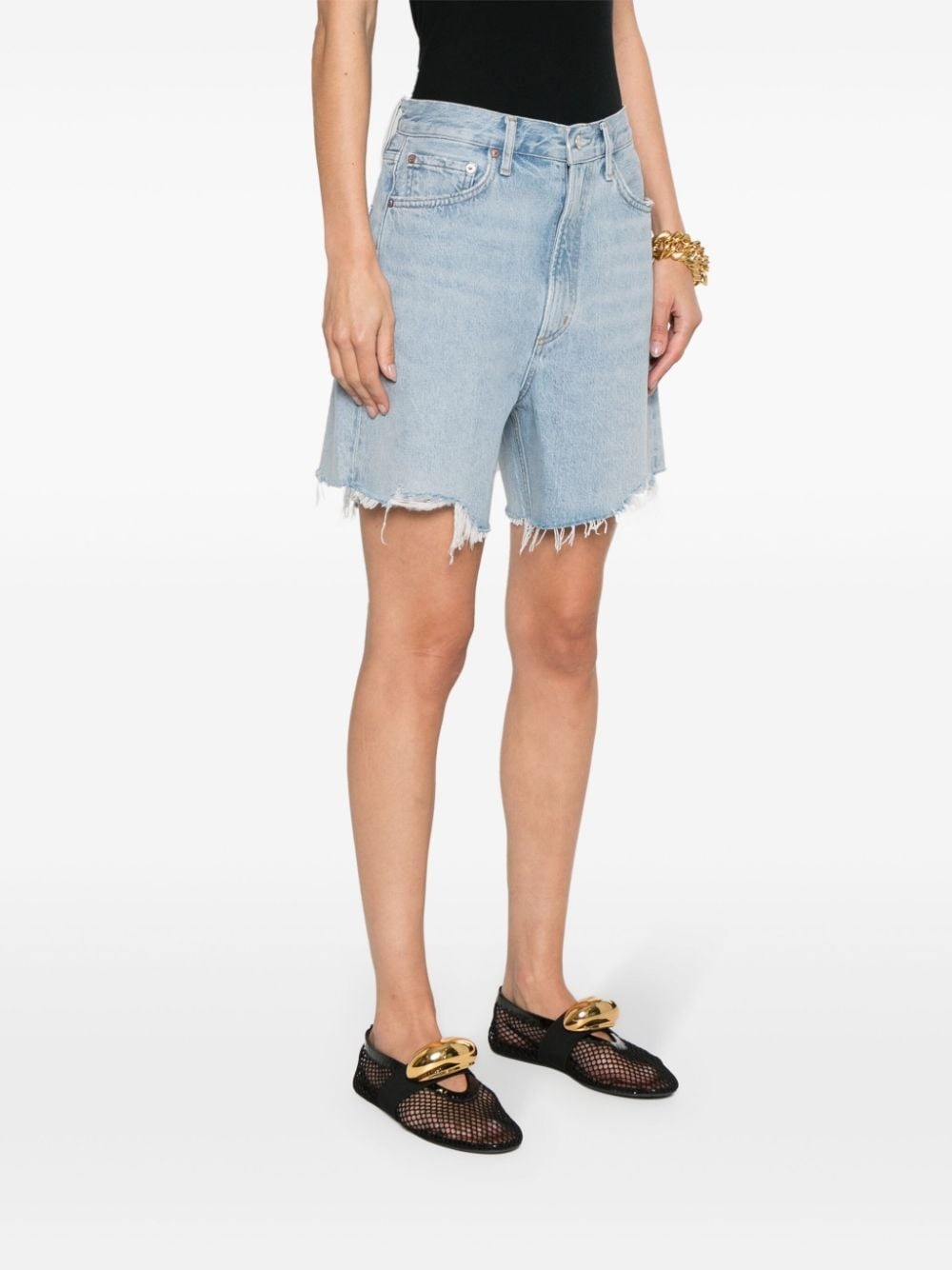Stella distressed denim shorts - 3