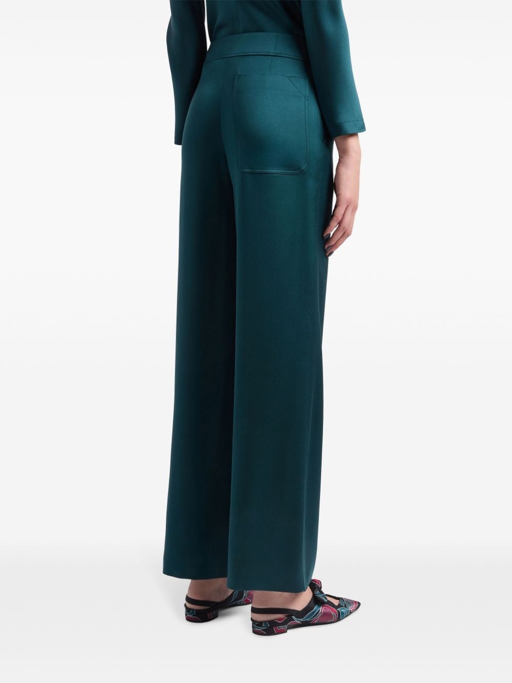 wide-leg silk trousers - 3