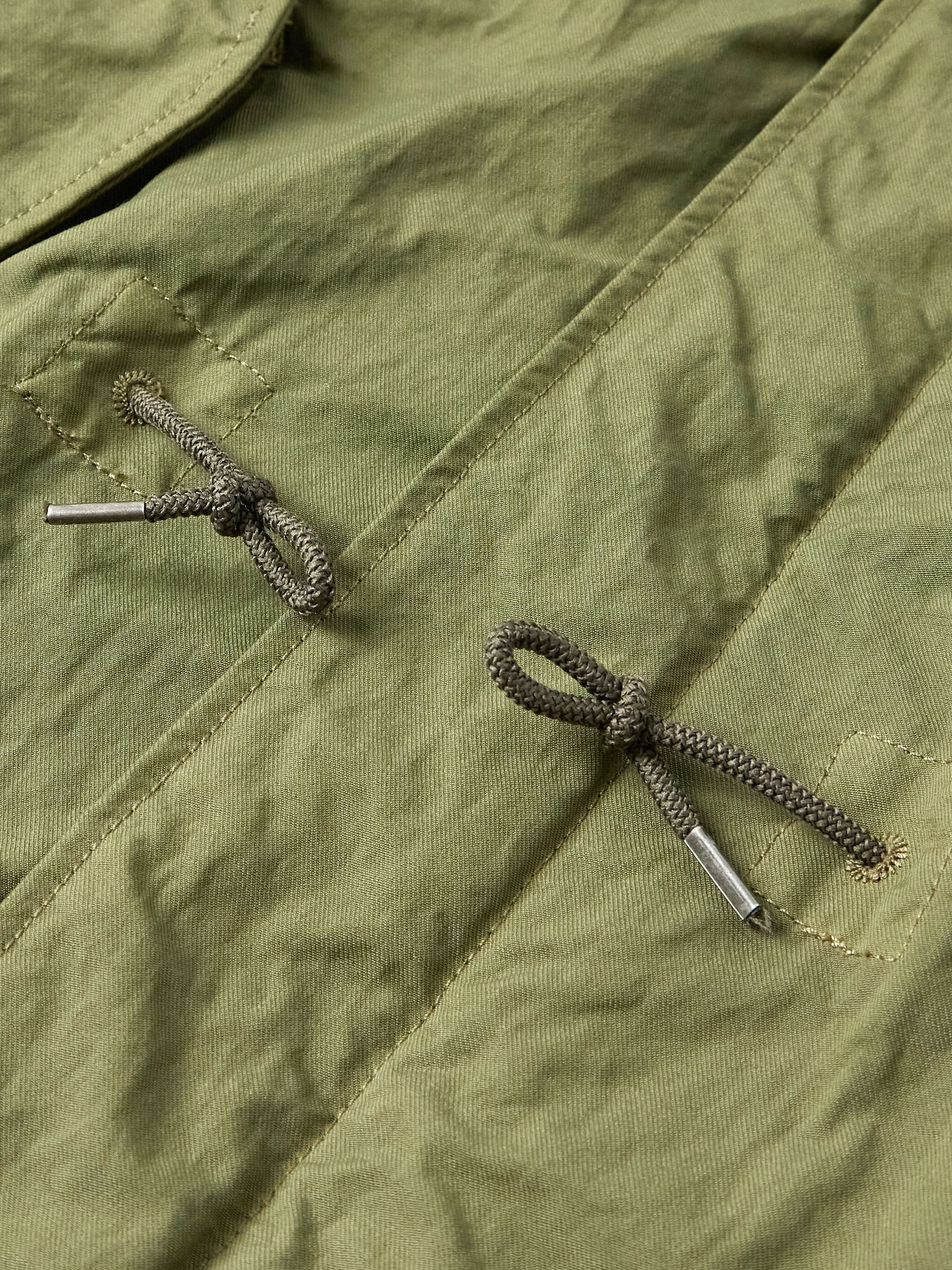Metropolis Logo-Appliquéd Padded Twill Hooded Parka Green - 5
