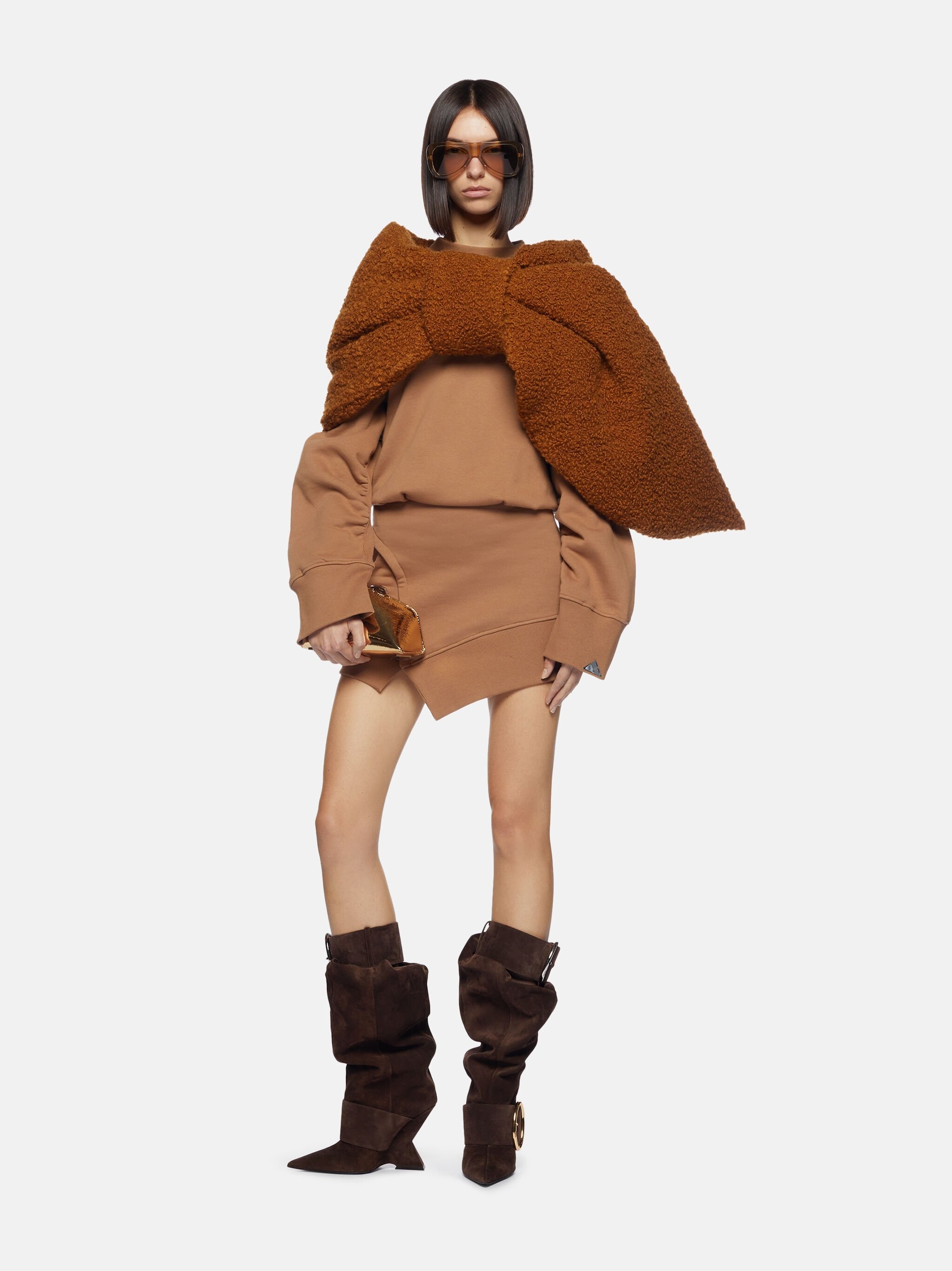 ''IVORY'' CAMEL MINI DRESS - 2