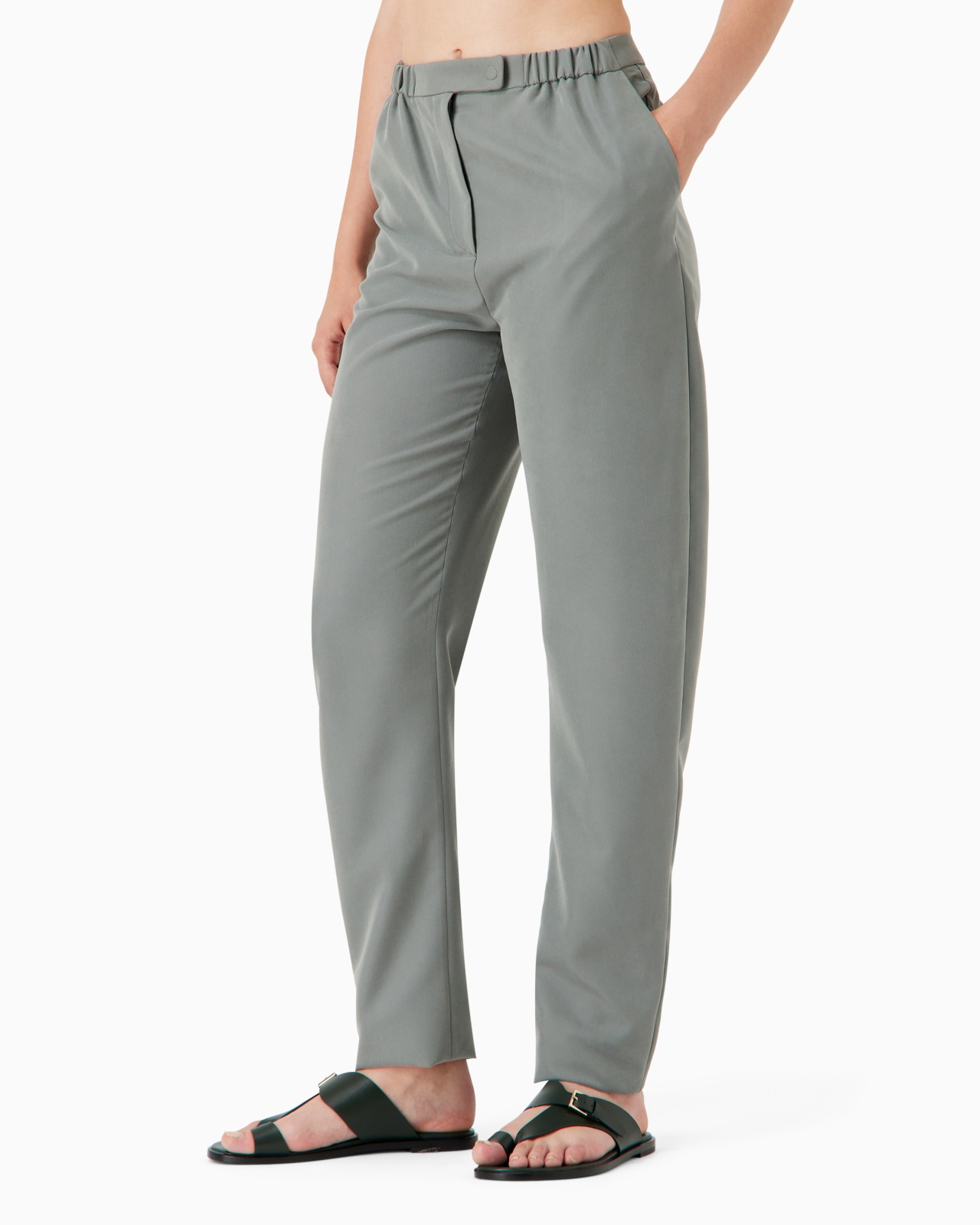 Oval-leg cupro trousers - 2