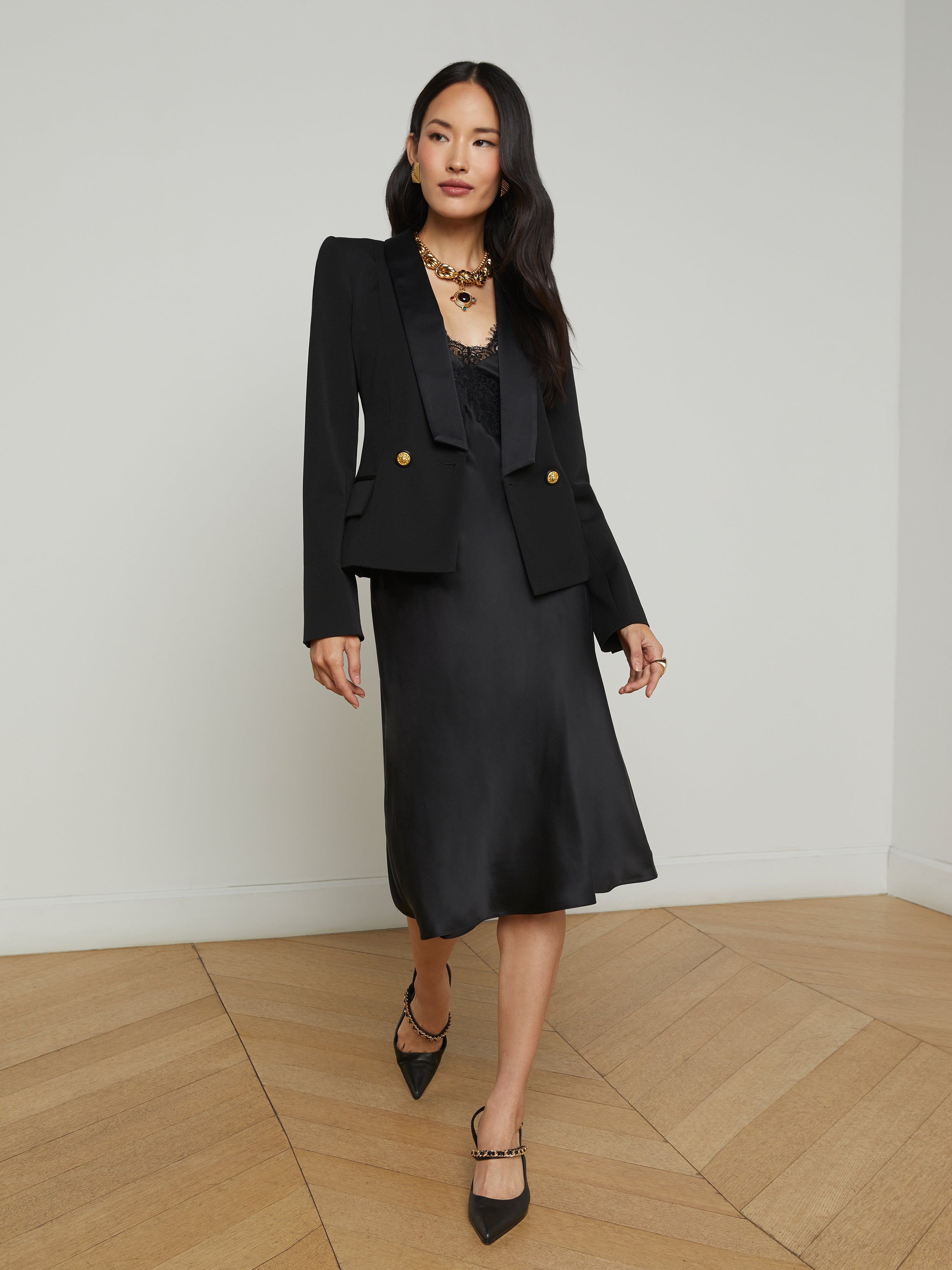 Imogen Satin Lapel Blazer - 4