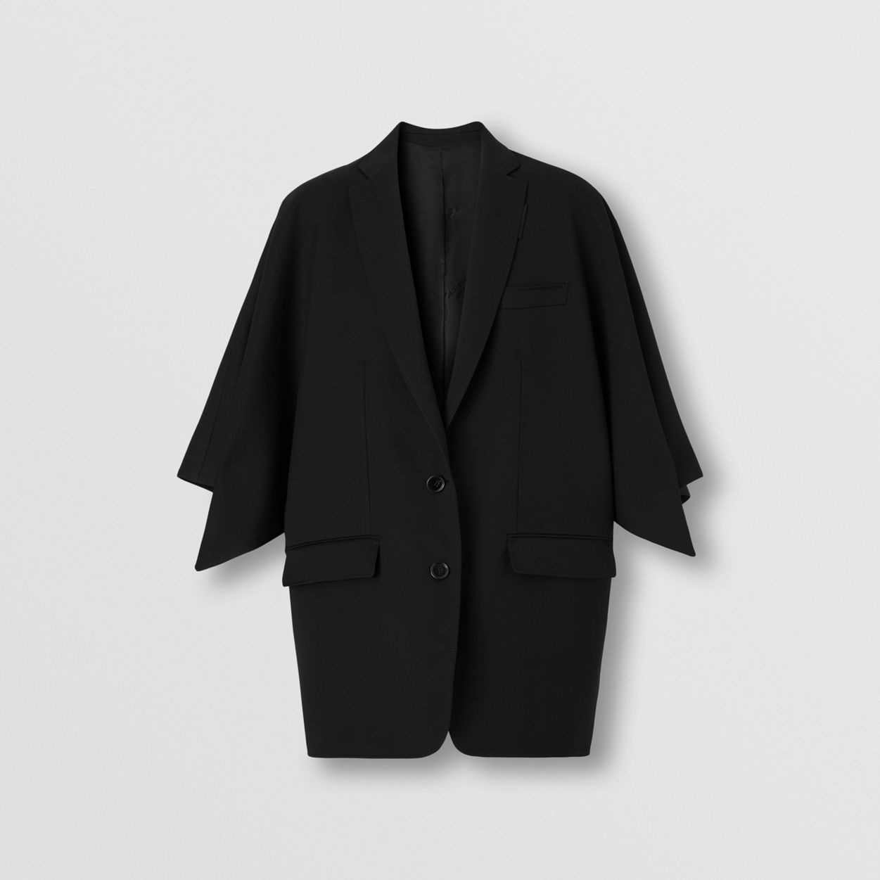 Cape Sleeve Grain de Poudre Wool Tailored Jacket - 1