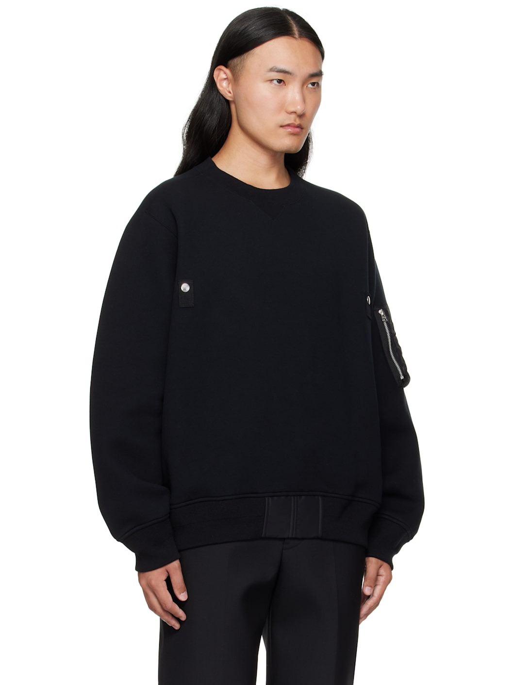 Black Sponge Sweat Sweater - 2