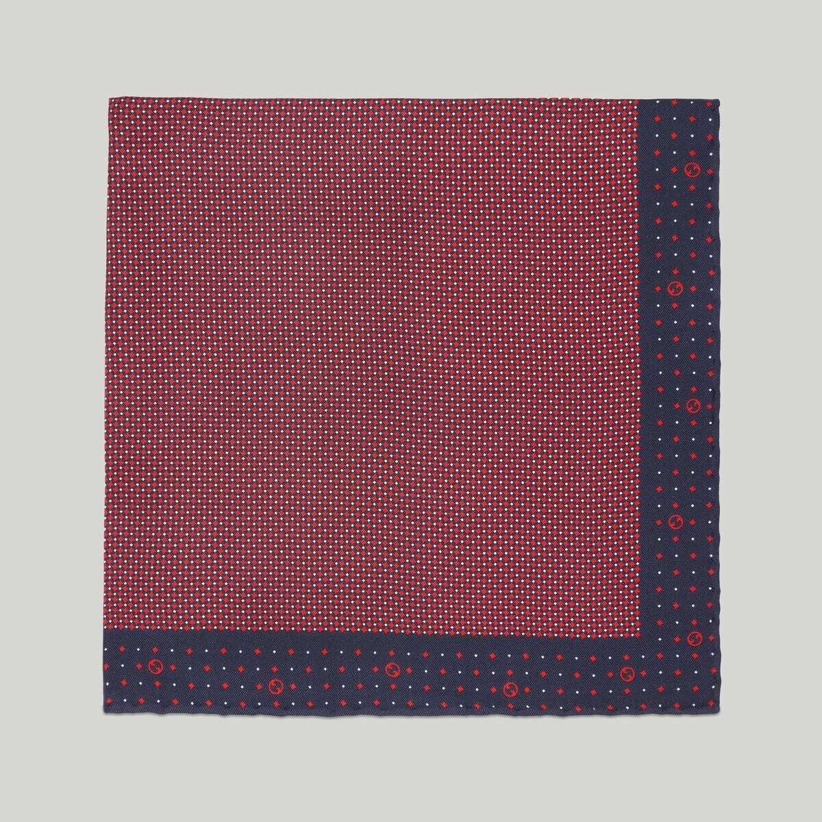 Polka-dot rhombus silk pocket square - 2