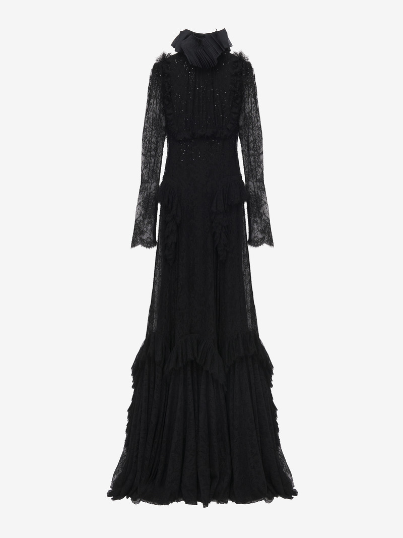 Floral Lace Embroidery Evening Dress 1