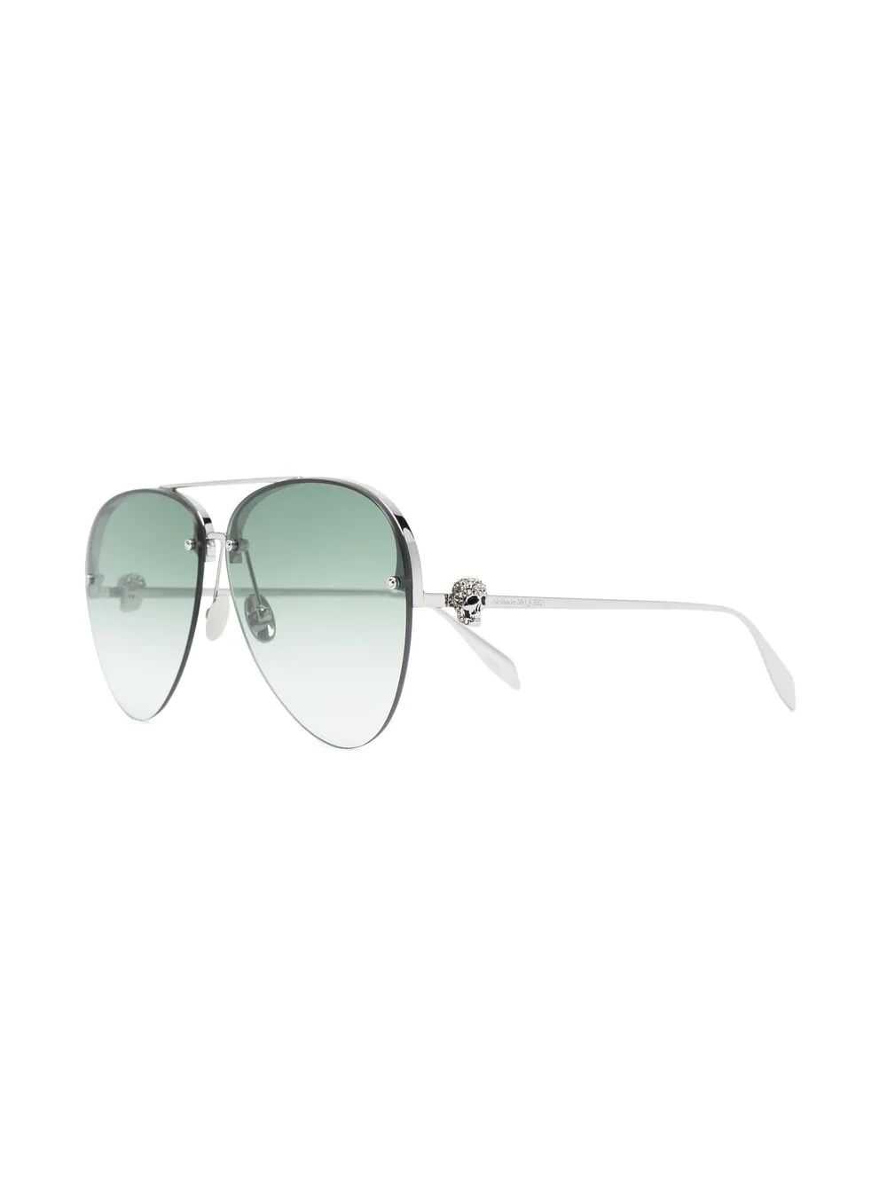 skull charm aviator-frame sunglasses - 2