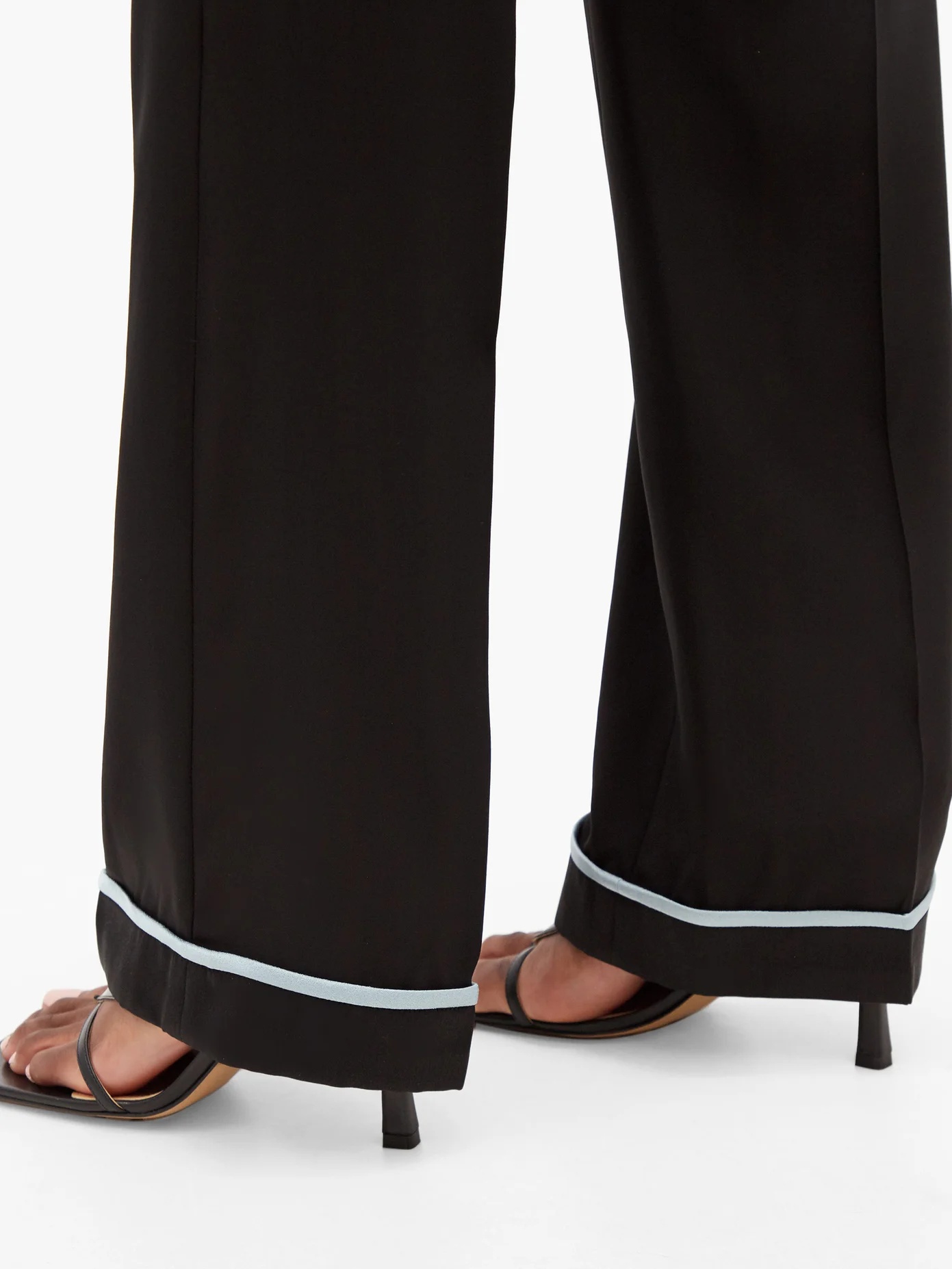 Piped-hem silk-satin trousers - 3