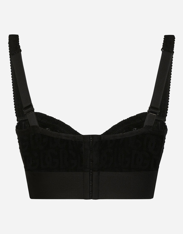 Jacquard tulle balconette bra - 3