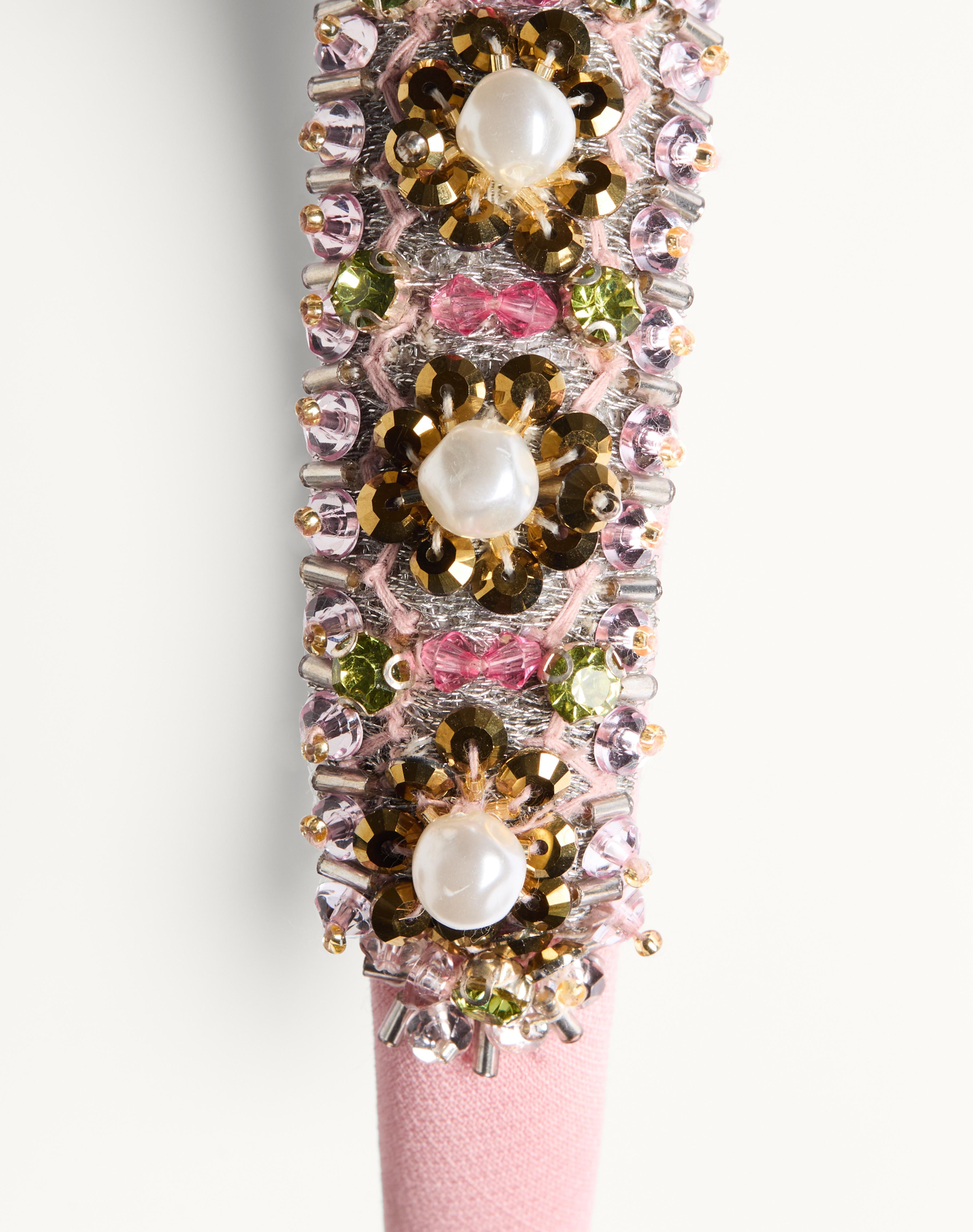 VALENTINO WOOL AND SILK HEADBAND WITH EMBROIDERY - 4
