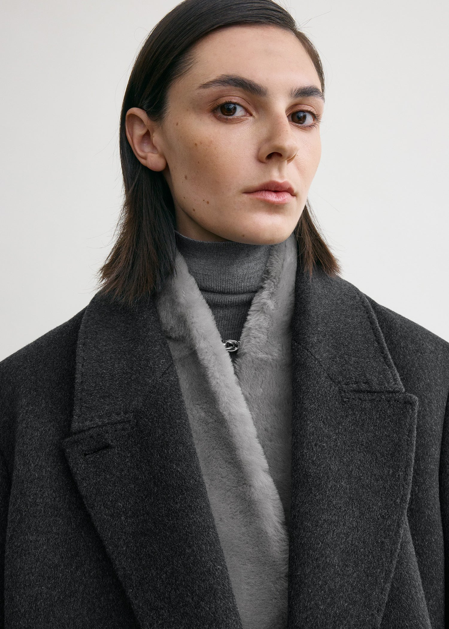 Shearling tuxedo scarf grey - 2