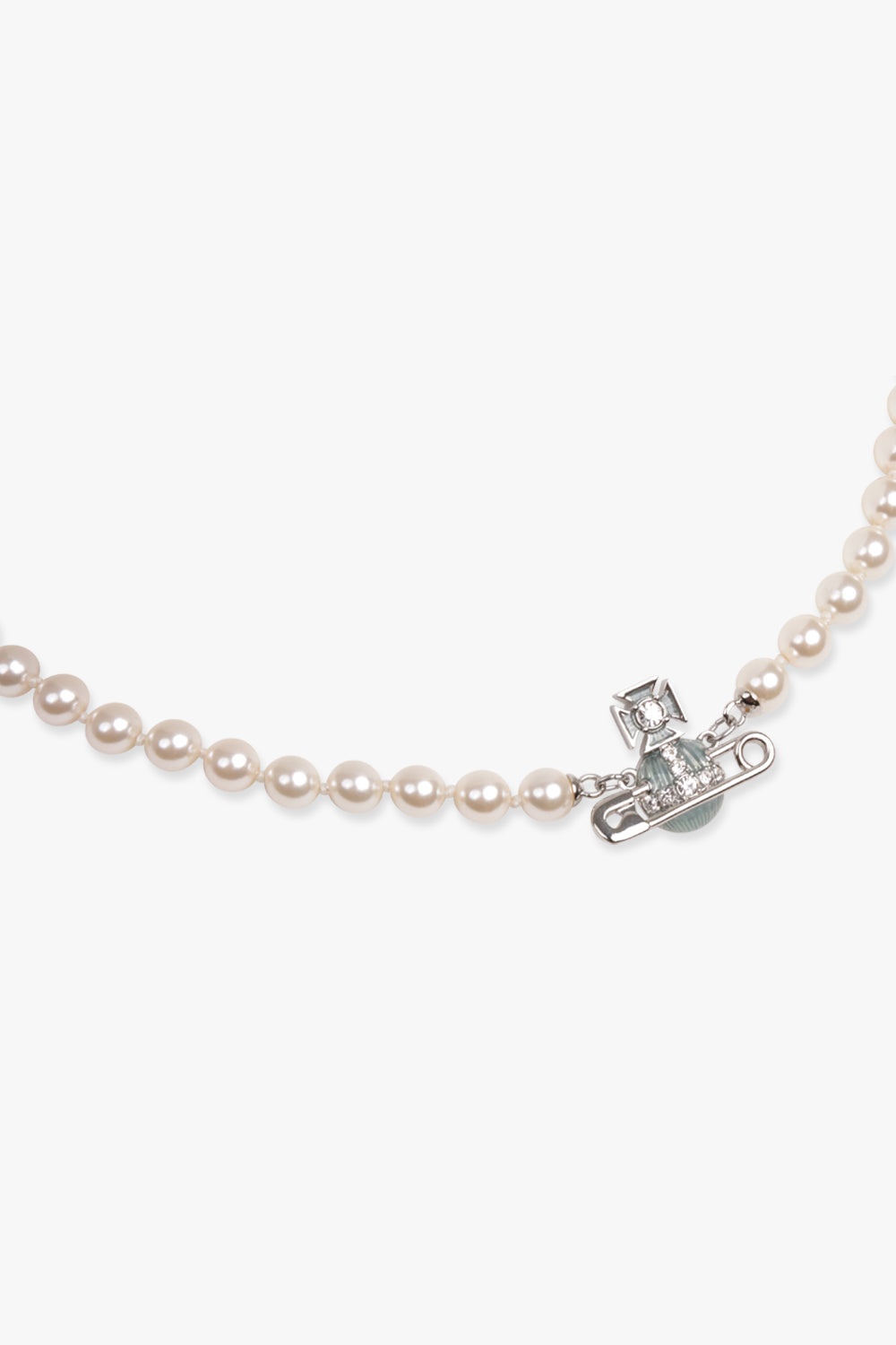 KITTY PEARL NECKLACE | WHITE/SILVER/BLUE - 2