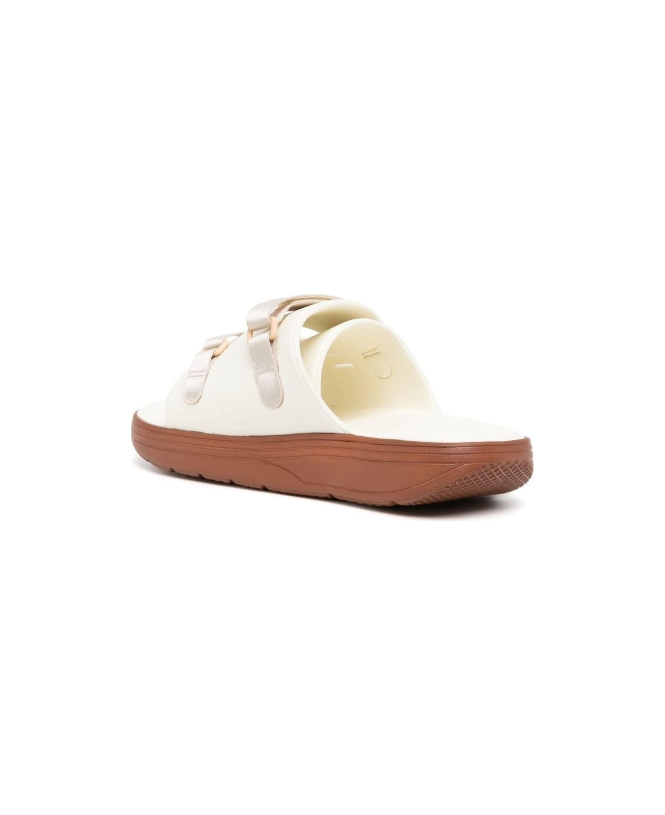 'urich' White Sandals With Velcro Fastening And Embossed Logo In Rubber Man - 3